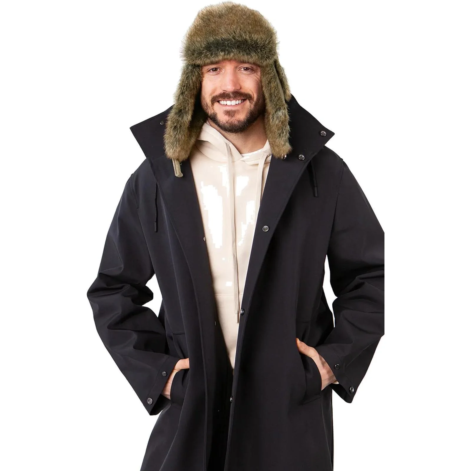 Barts Rib Cord Faux Fur Lining Strap Bomber Hat - Image 9