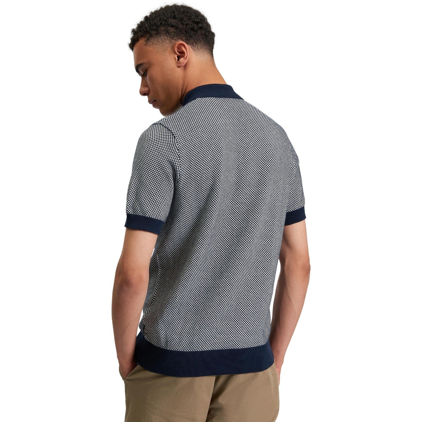 Ben Sherman Mens Bicoloured Textured Short Sleeve Polo Shirt - Image 6