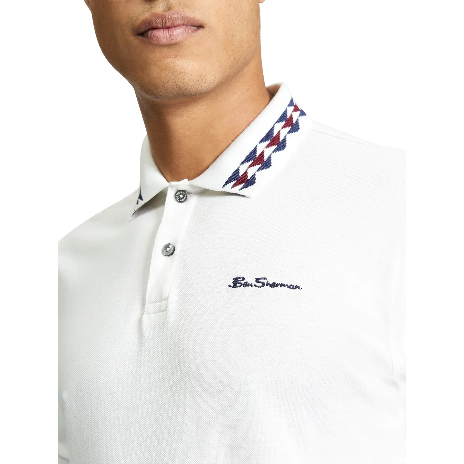 Ben Sherman Mens Collar Interest Short Sleeve Polo Shirt - Image 6