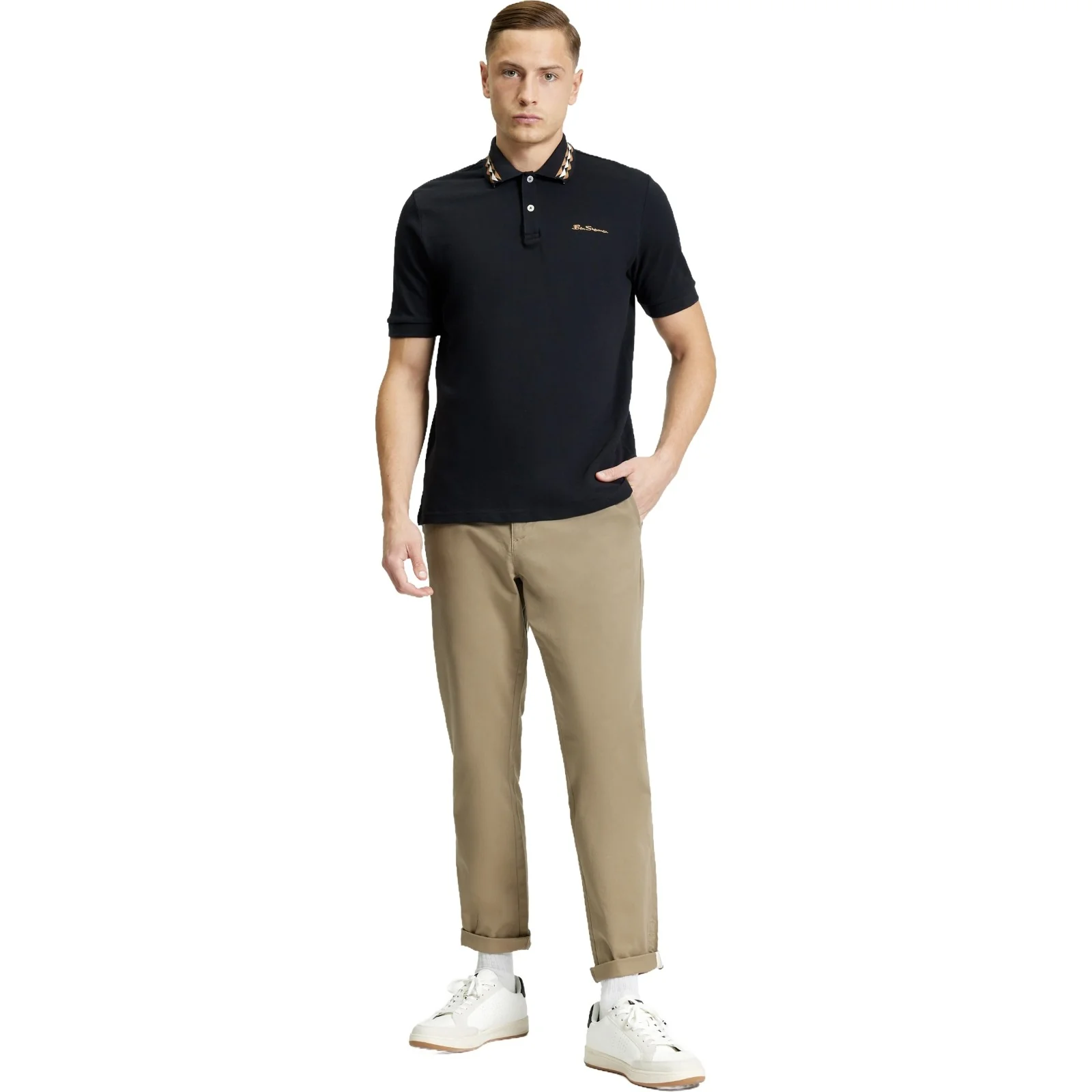 Ben Sherman Mens Collar Interest Short Sleeve Polo Shirt - Image 9