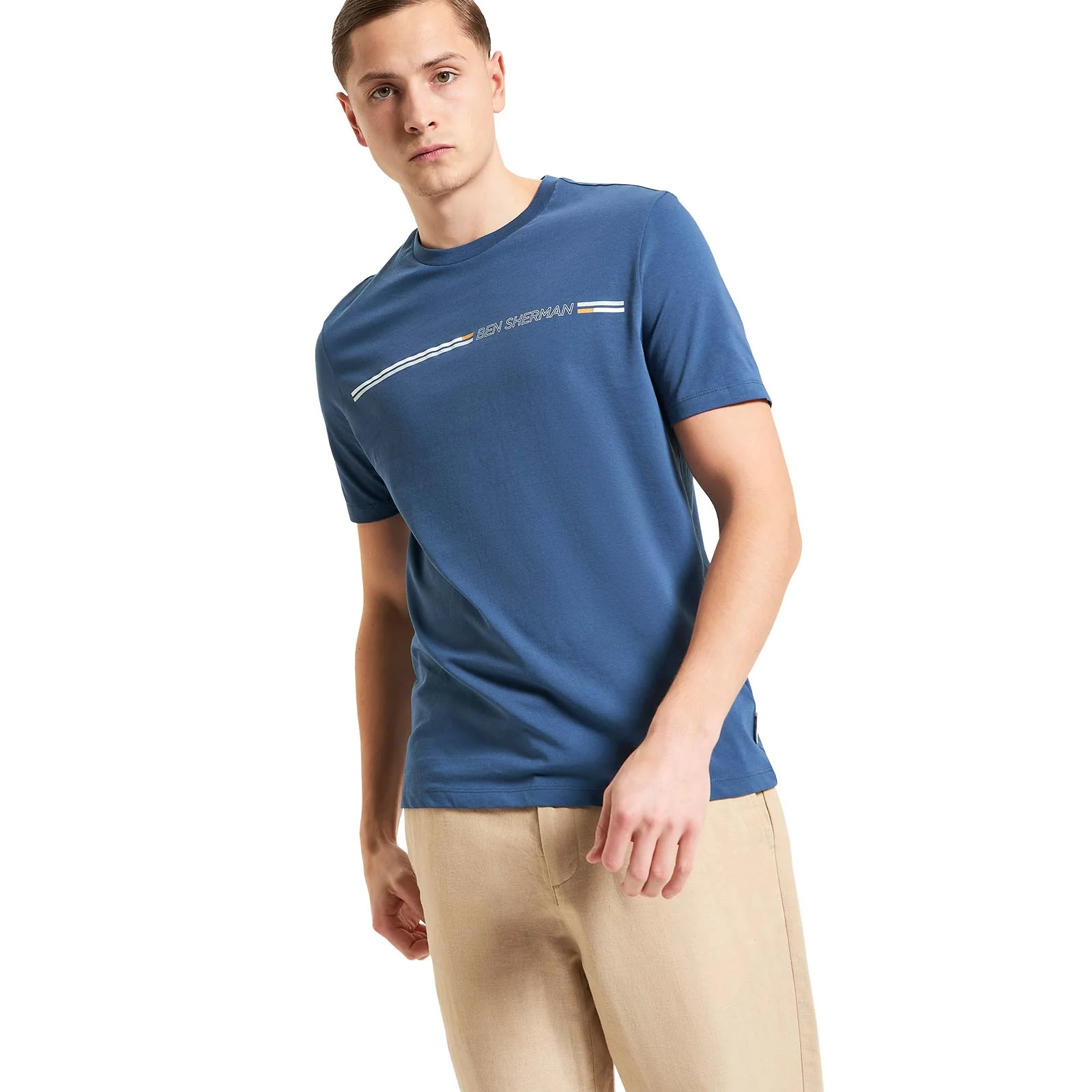 Ben Sherman Mens Core Stripe Tee Short Sleeve T-Shirt - Image 3