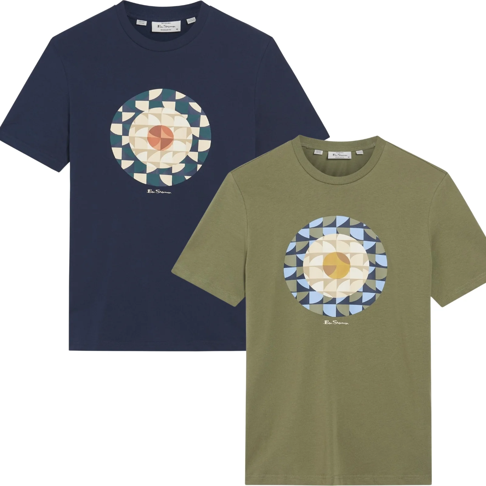 Ben Sherman Mens Geo Target Graphic Short Sleeve T-Shirt