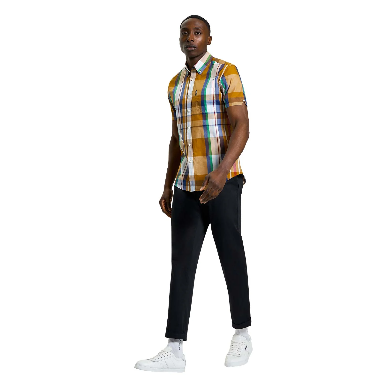 Ben Sherman Mens Large Madras Check Short Sleeve Shirt - Image 4