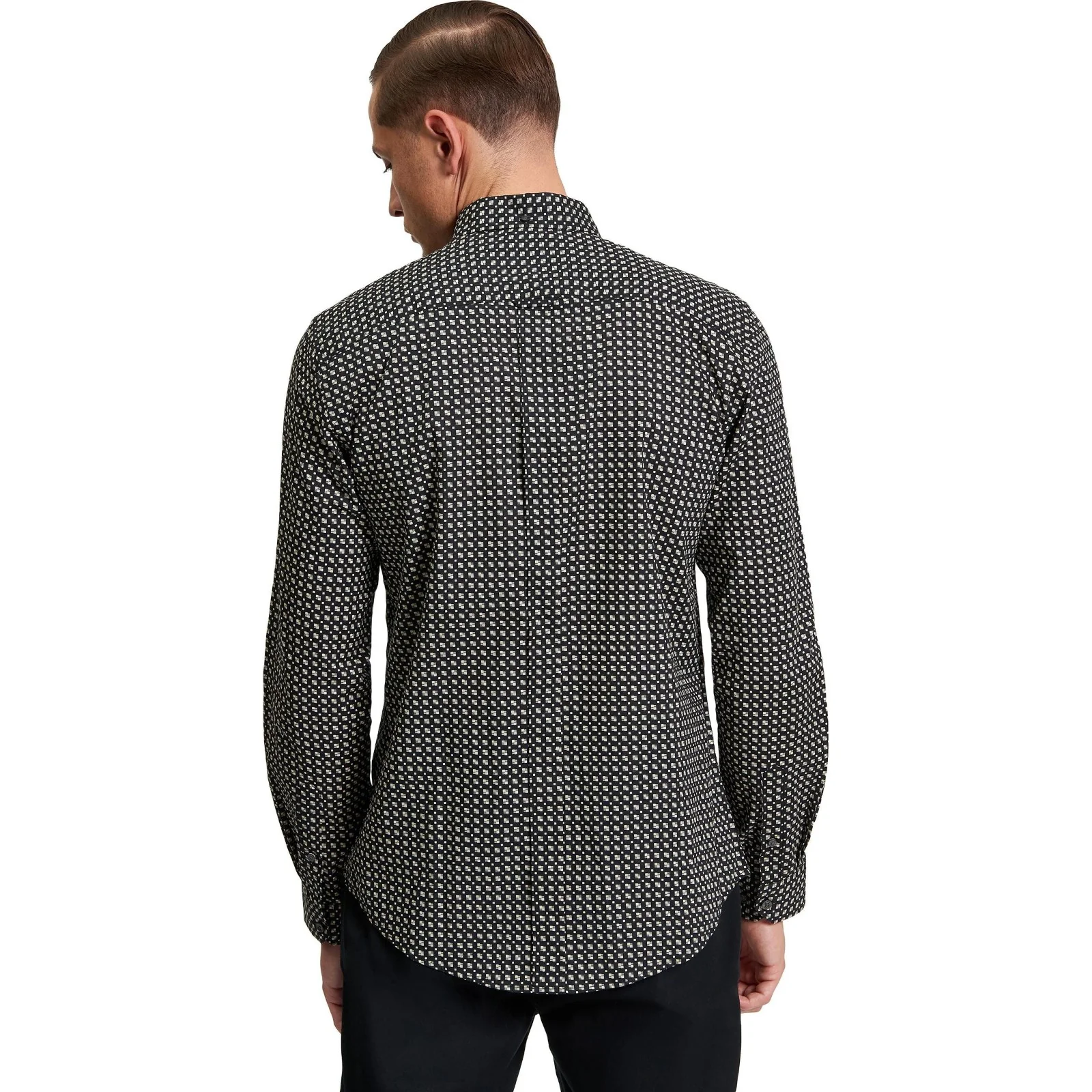 Ben Sherman Mens Mono Block Print Long Sleeve Shirt - Image 3