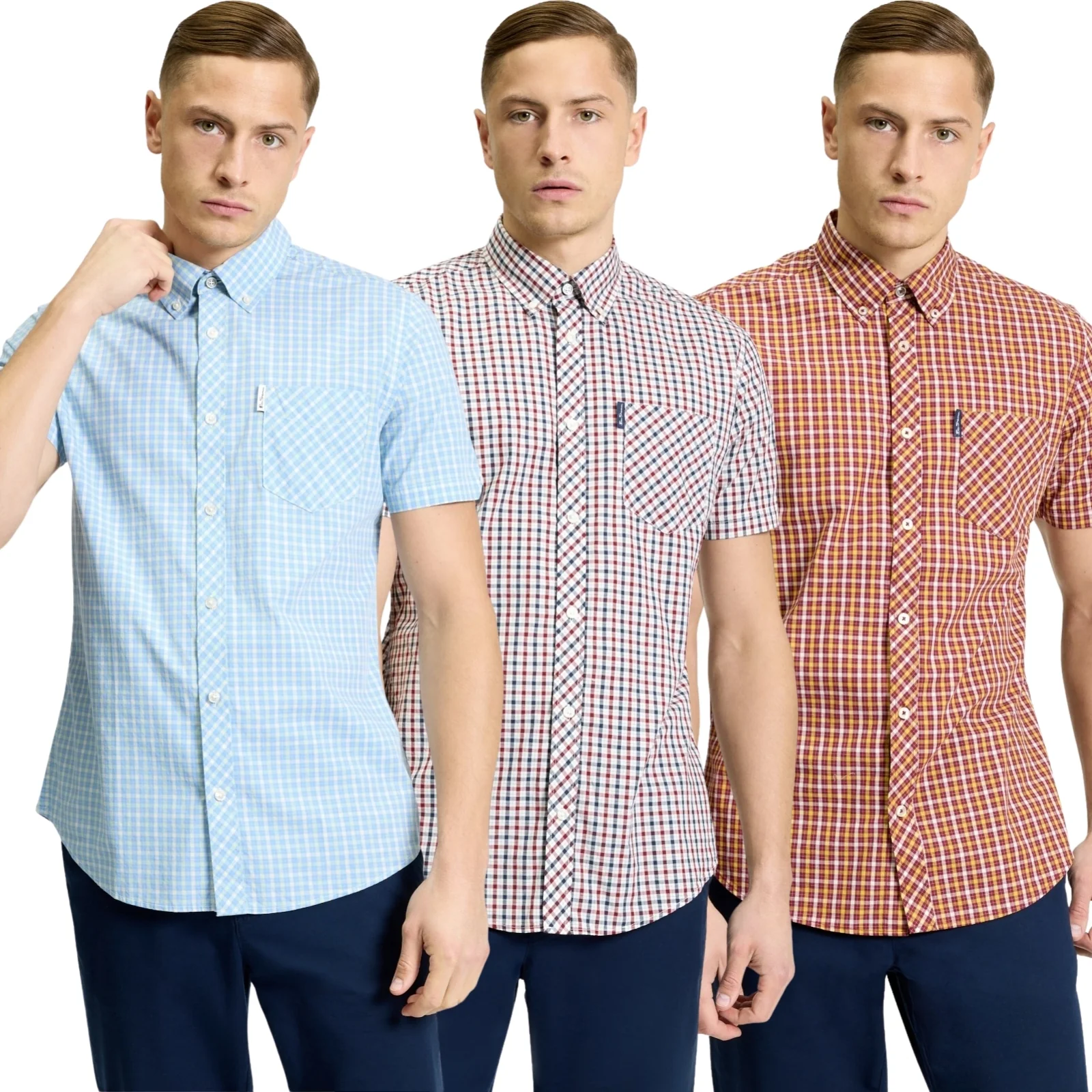 Ben Sherman Mens Signature House Check Short Sleeve Shirt
