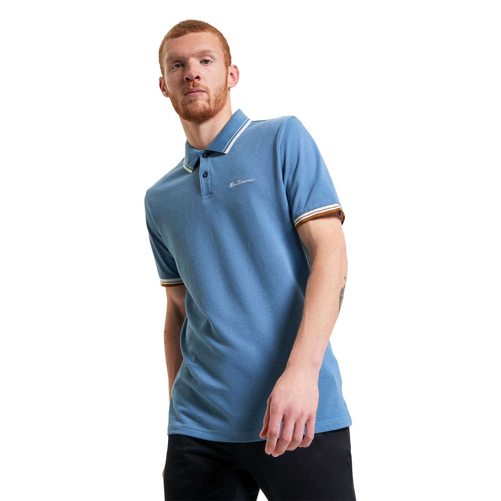 Ben Sherman Mens Signature Pique Short Sleeve Polo Shirt - Image 3
