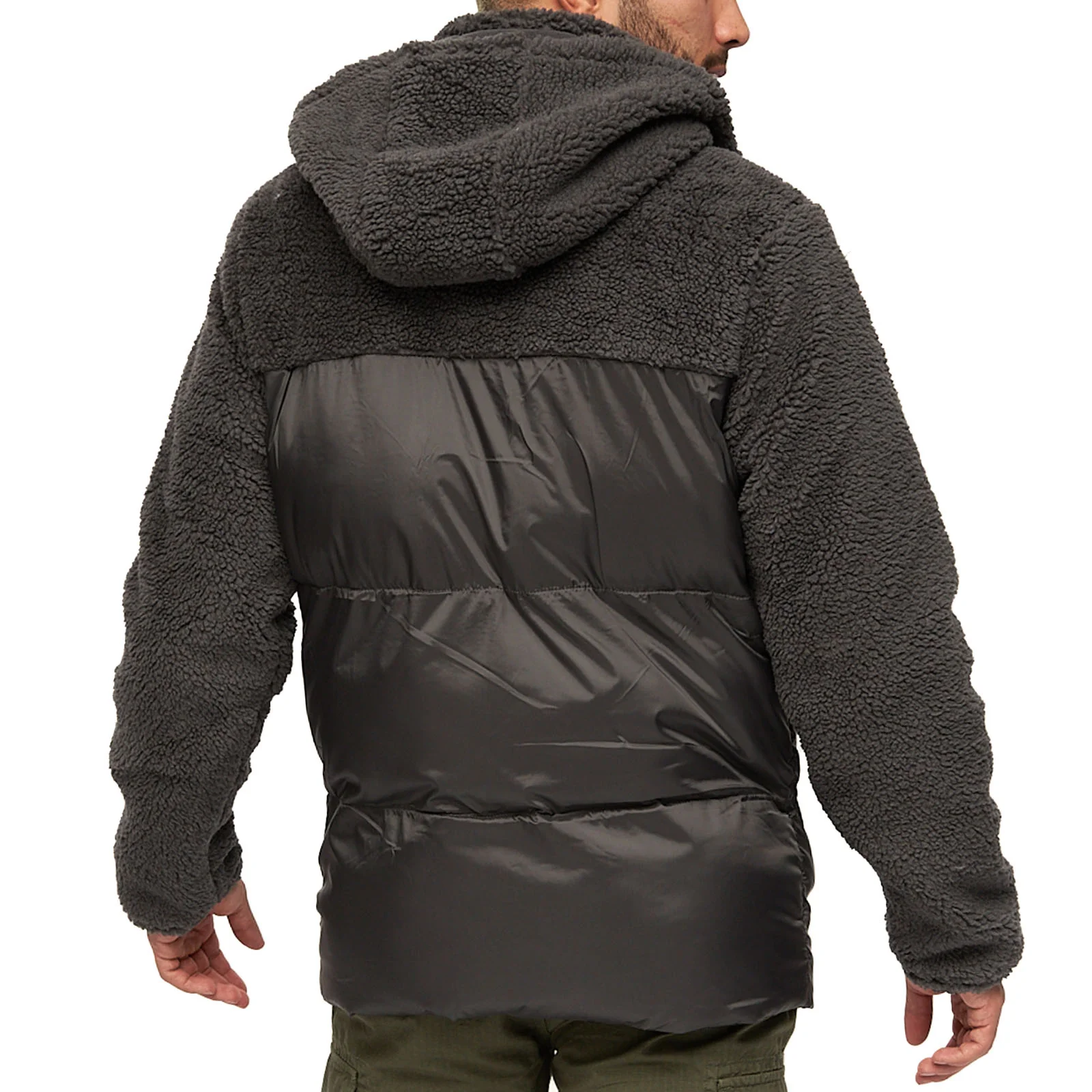 Bench Mens Detta Padded Contrast Sherpa Hooded Jacket - Image 5