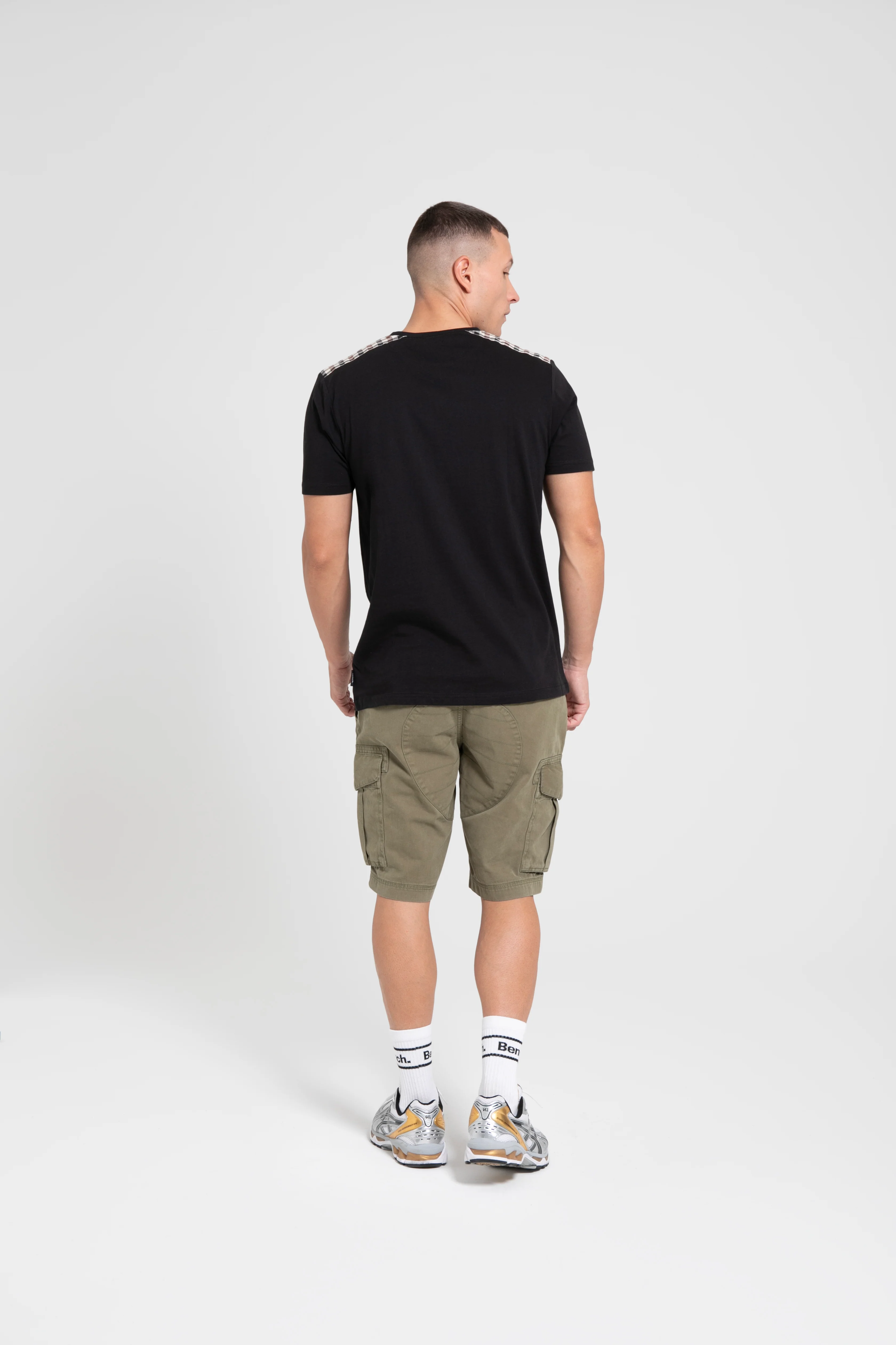 Bench Mens Duke Crew Neck Short Sleeve Check Detail T Shirt - Image 10