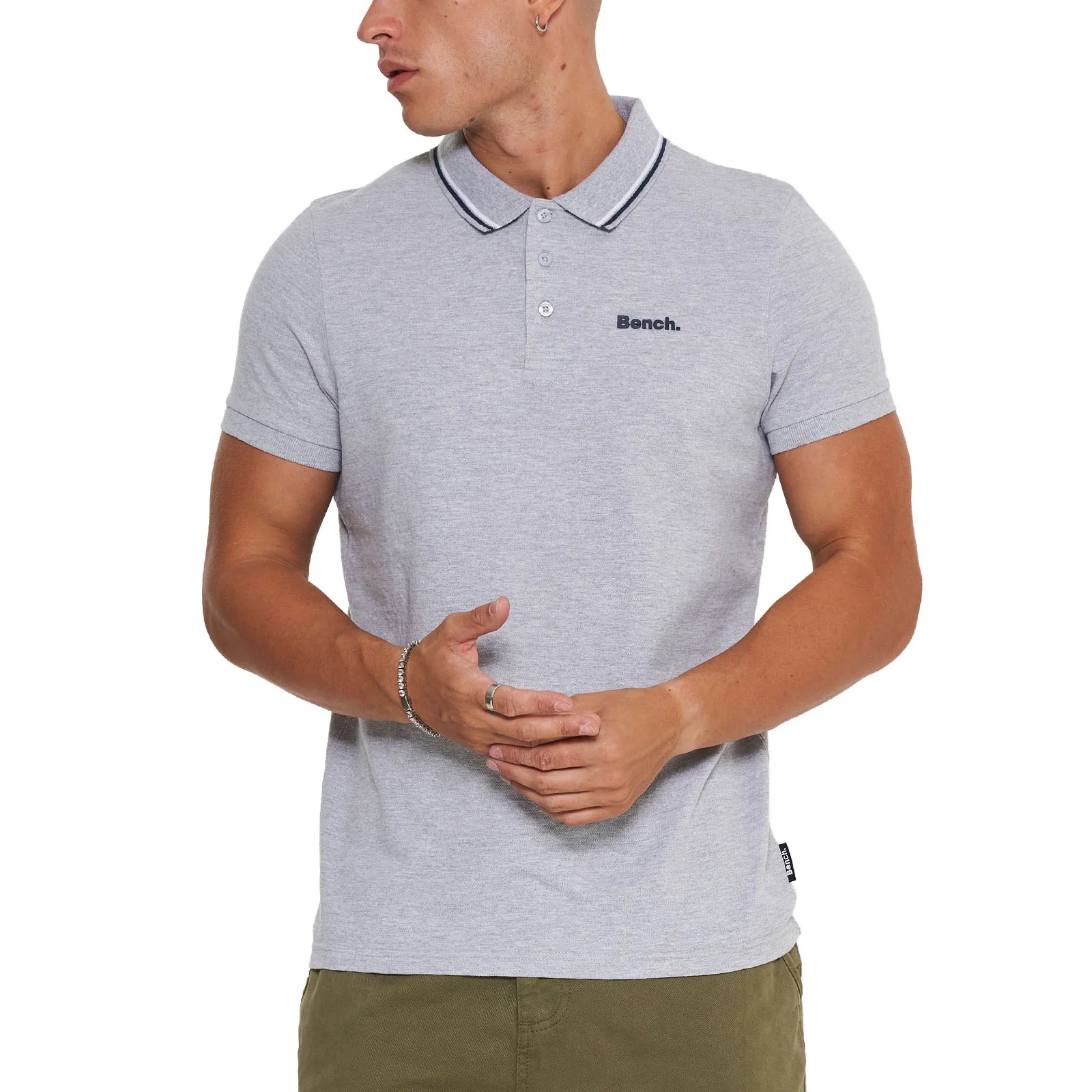 Bench Mens Gruff Twin Tipped Short Sleeve Cotton Polo Shirt - Image 4