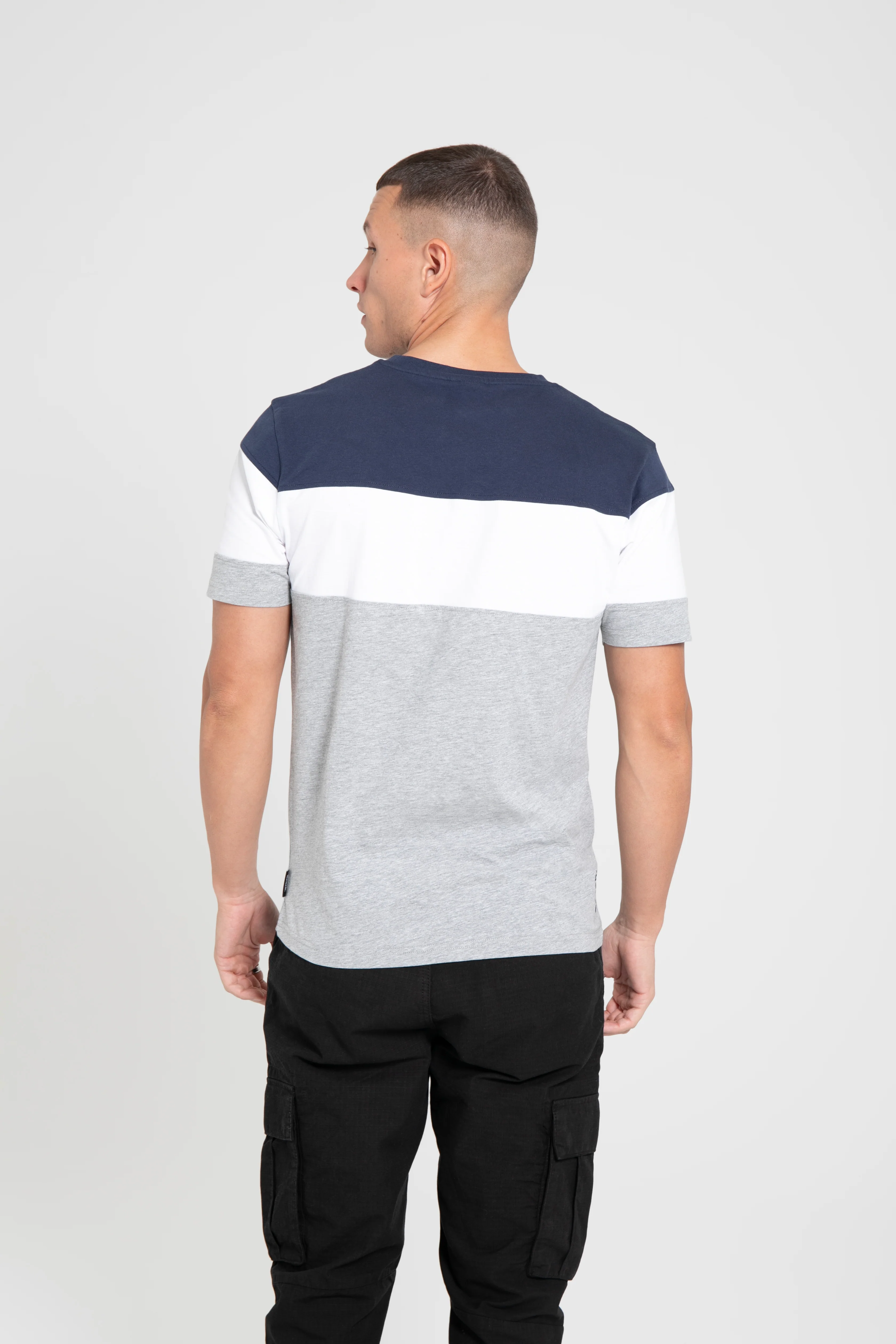 Bench Mens Tolkien Cut & Sew Logo Panel Short Sleeve T Shirt - Image 14