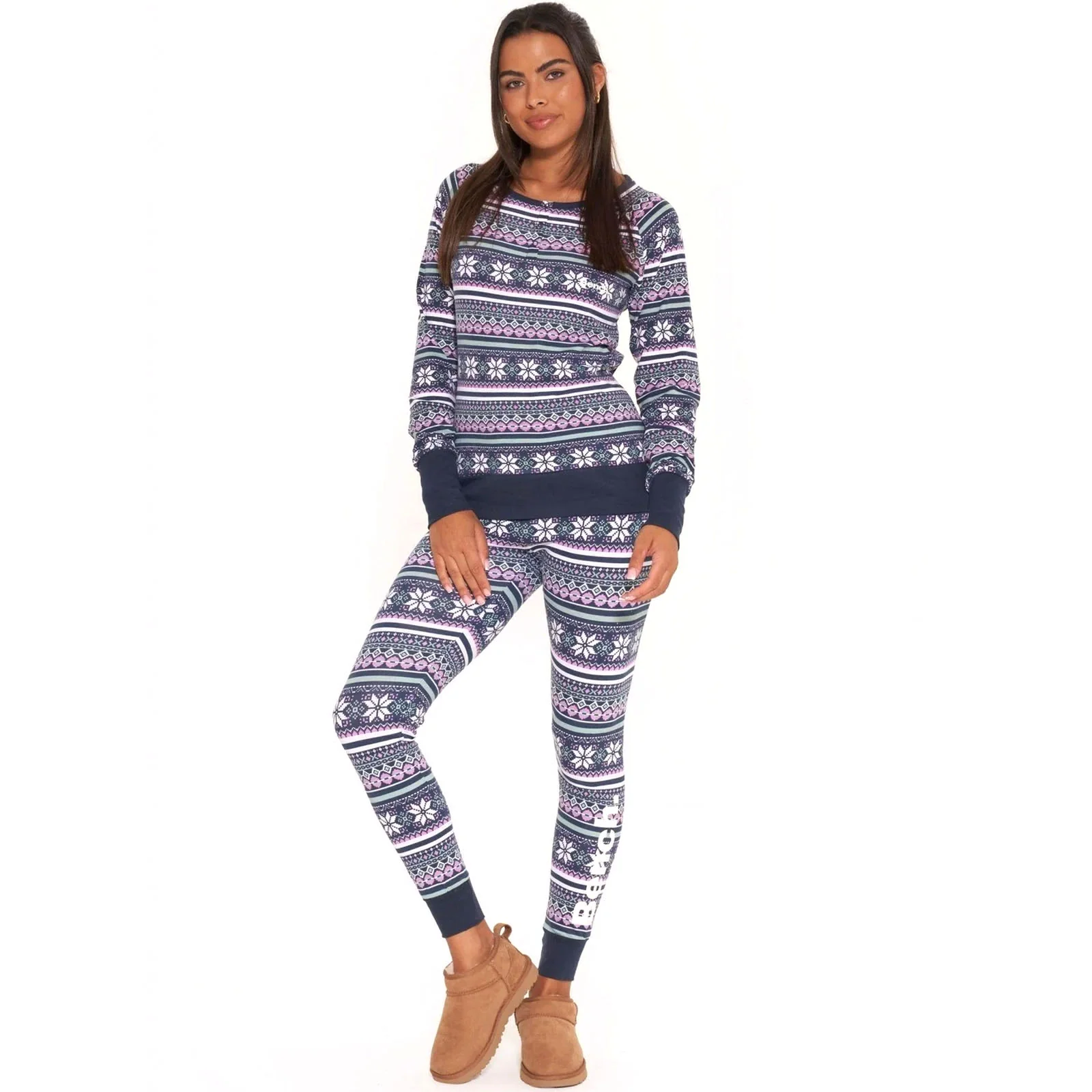 Bench Womens Sofiana Fairisle Long Sleeve Loungewear Set - Image 8