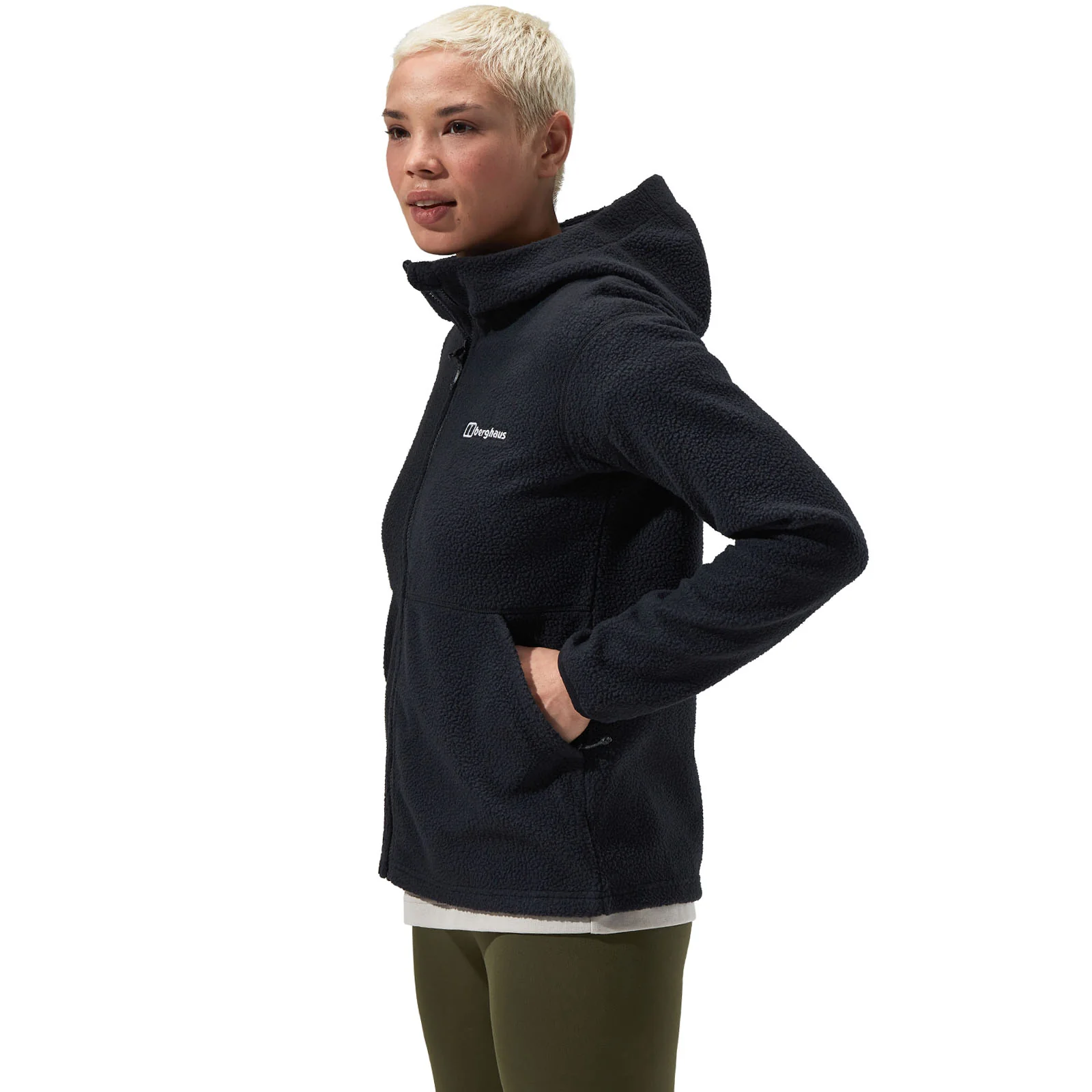 Berghaus Womens Anagram Full Zip Hooded Fleece Jacket - Black - Image 3