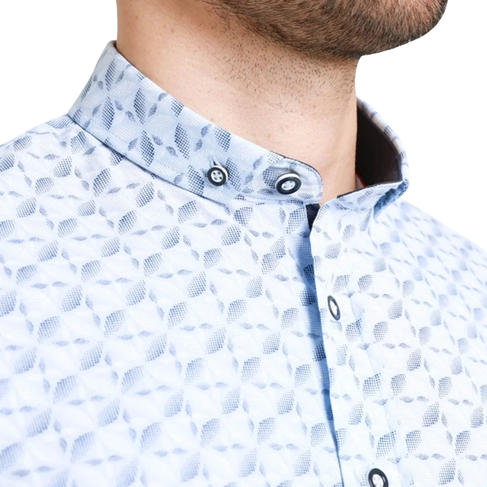 Bewley Ritch Mens Cinco Big Tall Geo Print Shirt - Sky - Image 4