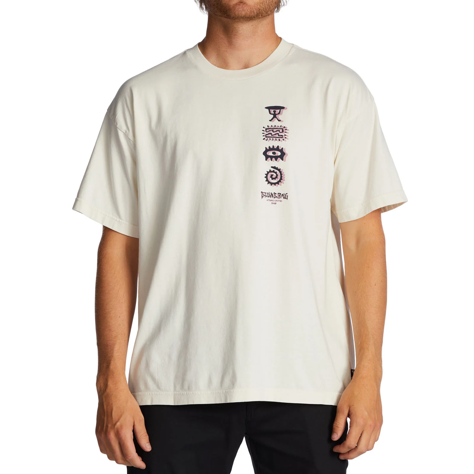Billabong Mens Collision Crew Neck Cotton T-Shirt - Off White - Image 2