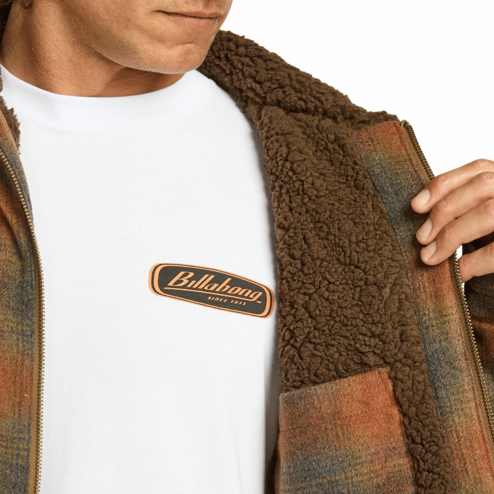 Billabong Mens Hills Sherpa Fleece Lined Shaket - Image 3