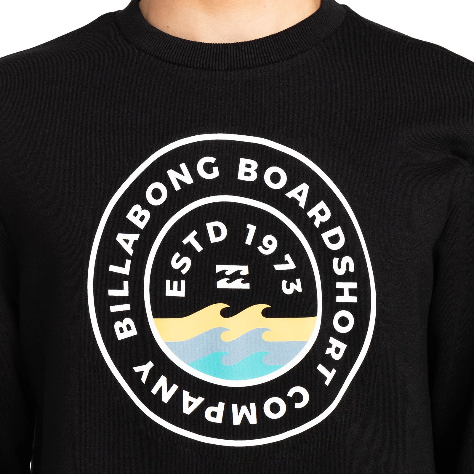 Billabong Mens Walled Crew Neck Pullover Sweatshirt - Black - Image 4