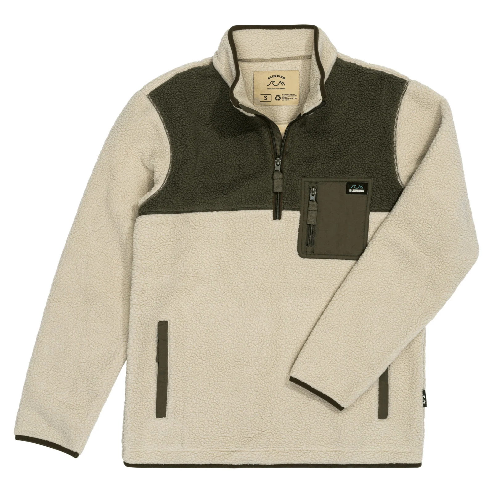 Bleubird Adult Polar Half Zip Mid Pile Sherpa Fleece - Image 7