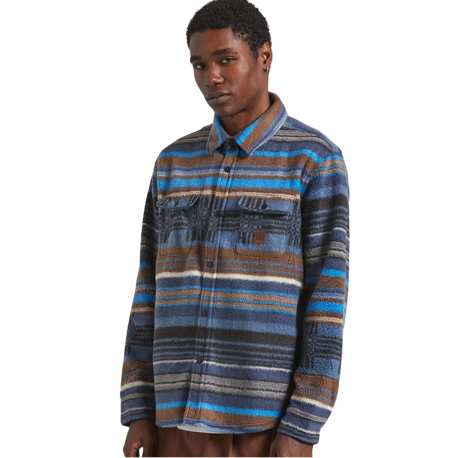 Brixton Mens Bowery Arctic Stretch Button Up Fleece - Image 5