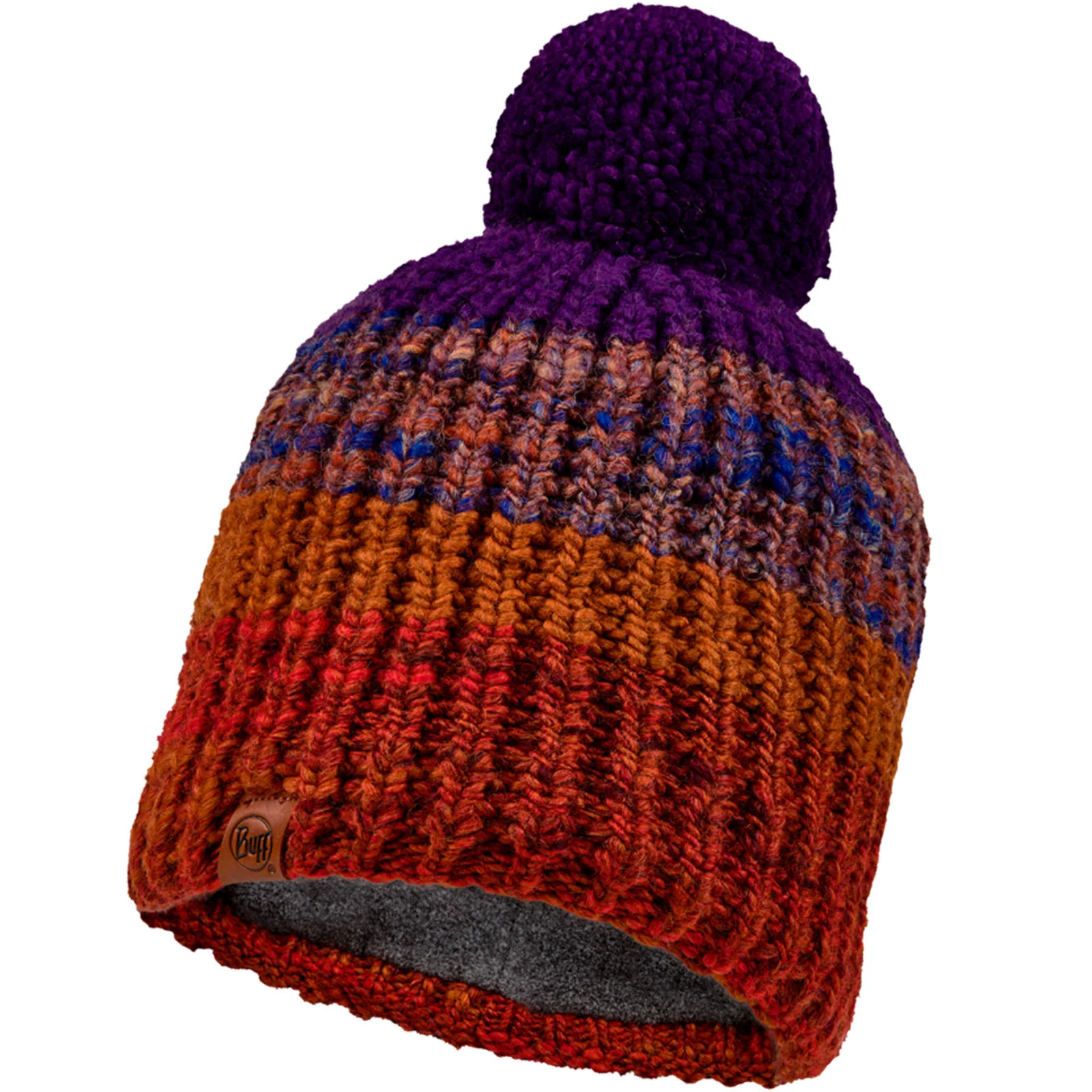 Buff Unisex Knitted Fleece Lined Bobble Hat - Image 2