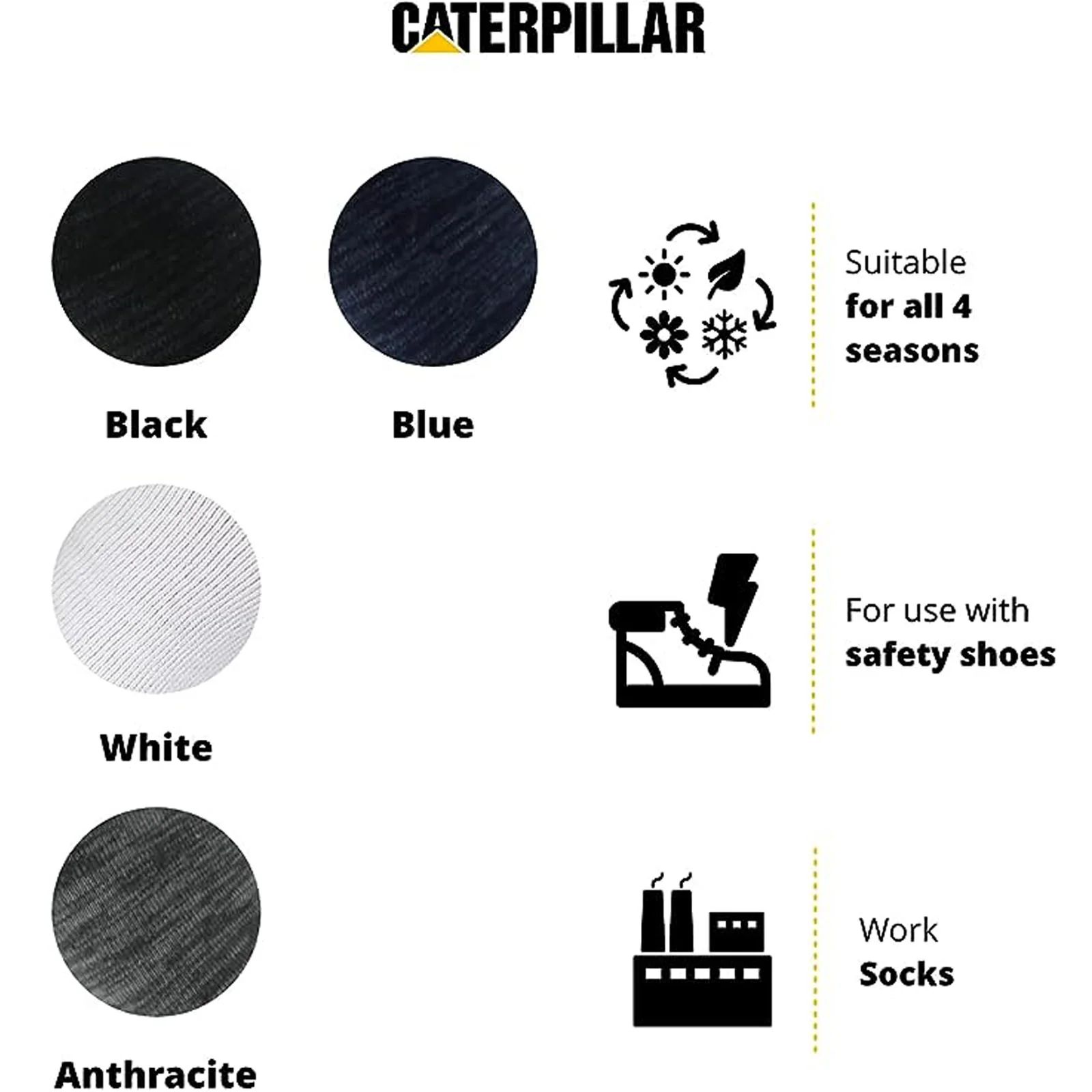CAT Caterpillar Mens Heavy Duty Socks - Navy - Image 6