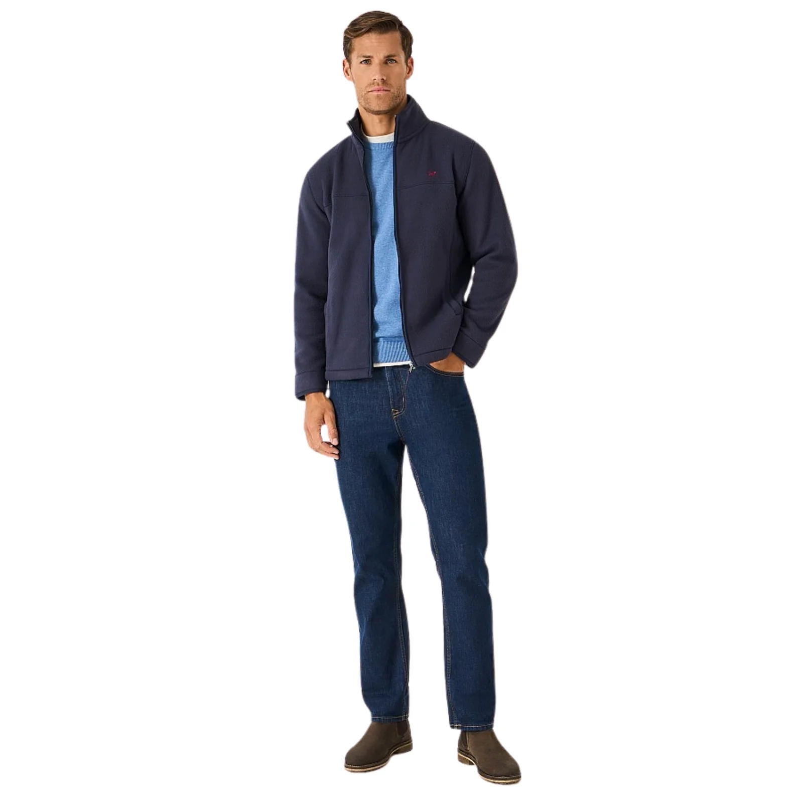 Crew Clothing Mens Aldringham Full Zip Fleece - Image 2