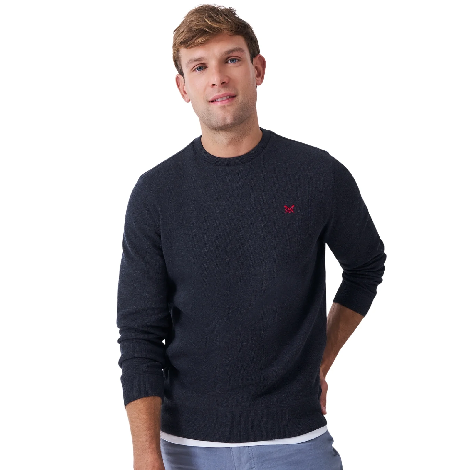 Crew Clothing Mens French Rib Crew Neck Sweatshirt - Image 4