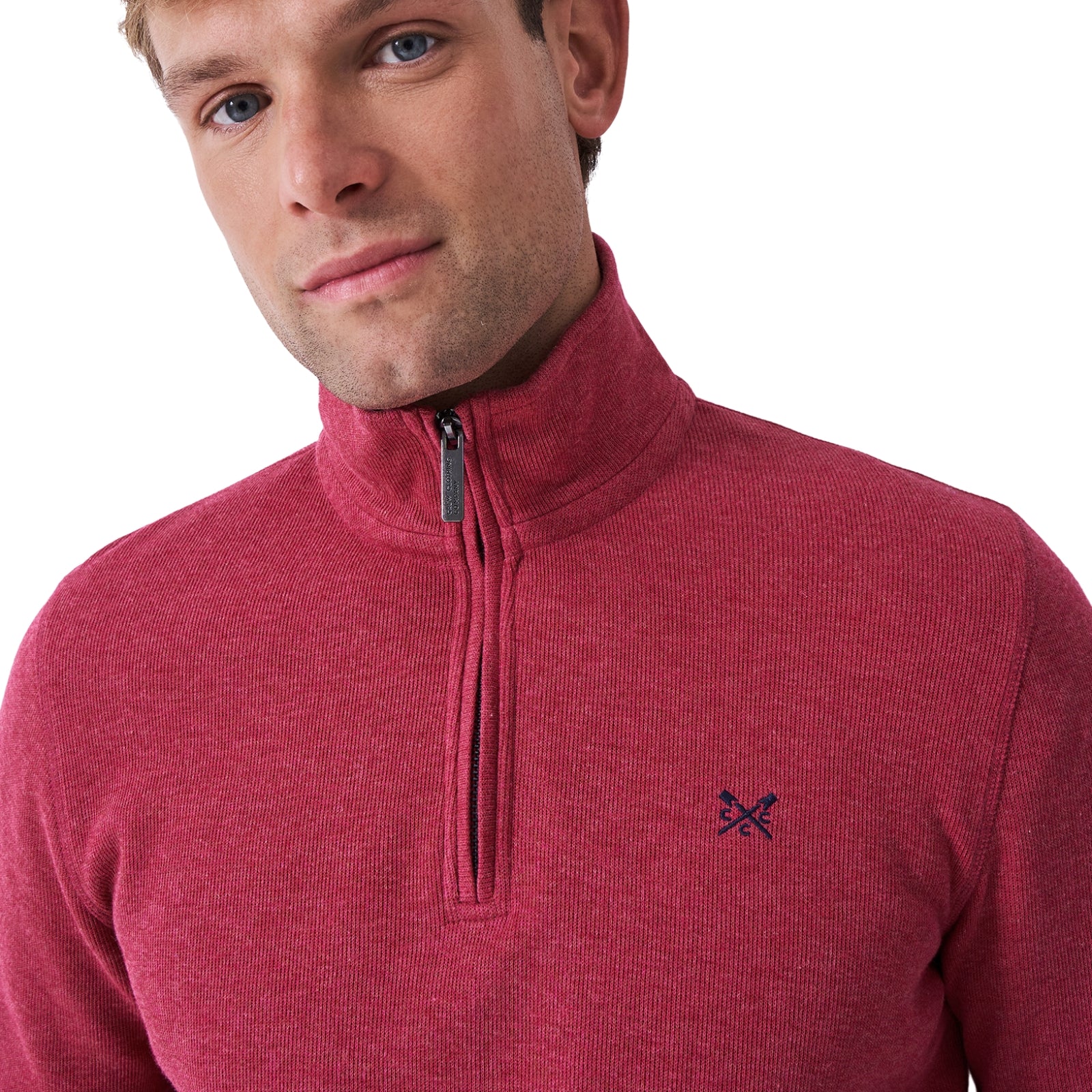 Crew Clothing Mens French Rib Half Zip Sweatshirt - Image 10