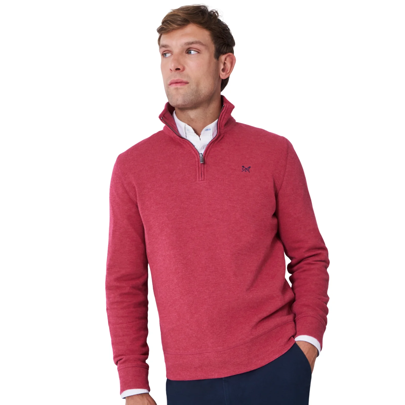 Crew Clothing Mens French Rib Half Zip Sweatshirt - Image 4