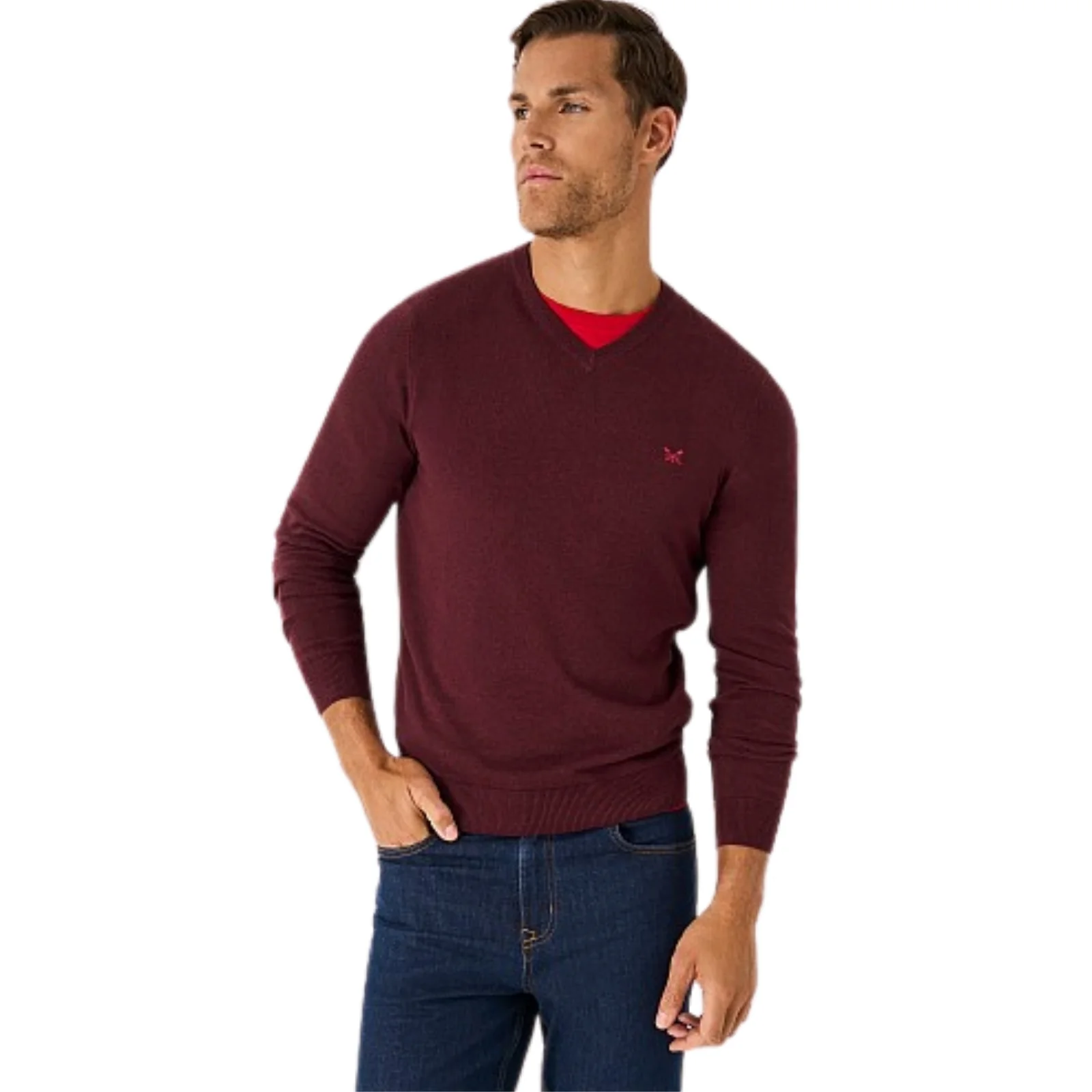 Crew Clothing Mens Organic Cotton Vee Sweatshirt - Image 2
