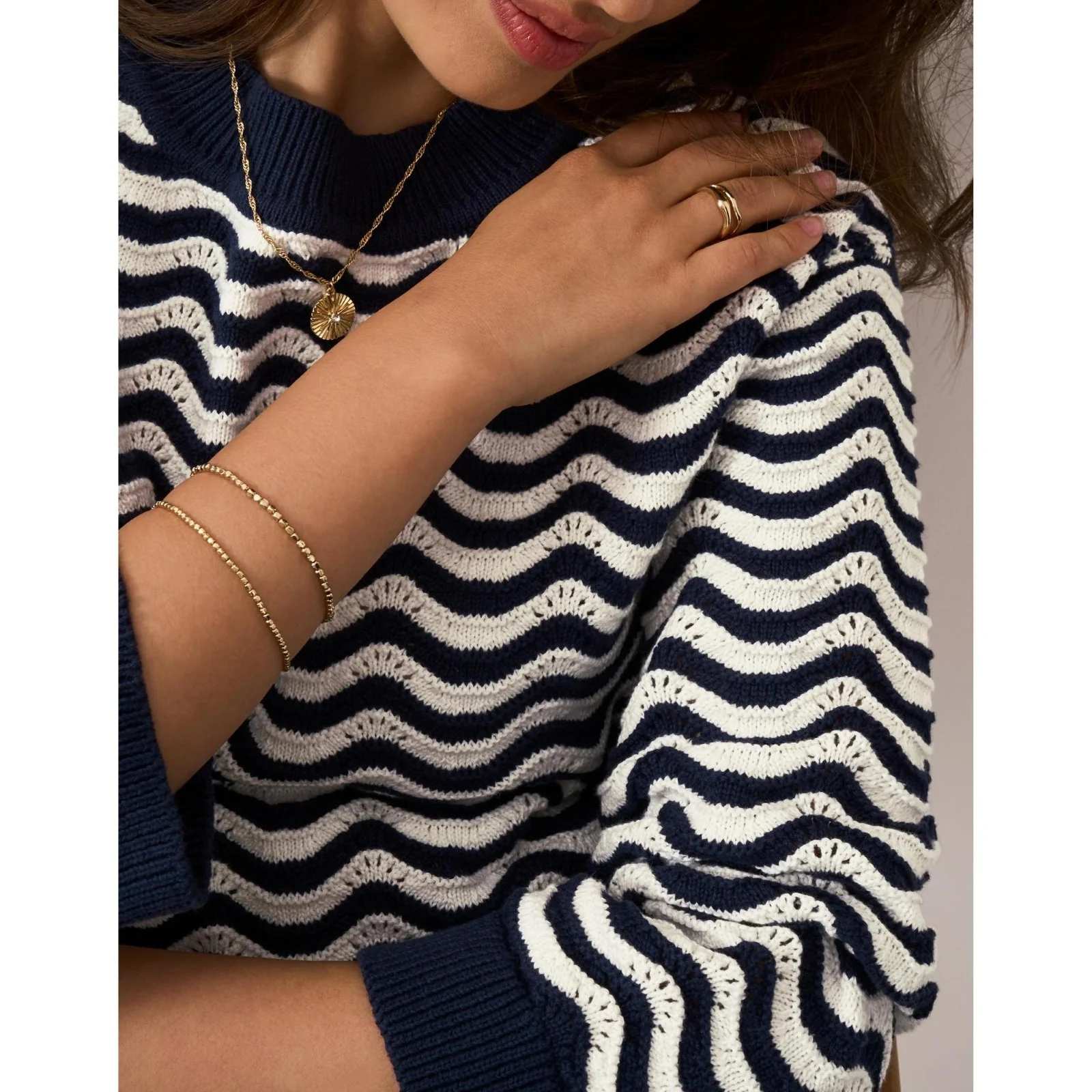 Crew Clothing Womens Bella Scallop Knit Sweatshirt - Image 3