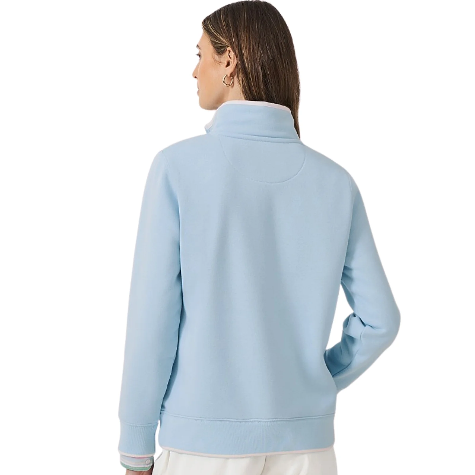 Crew Clothing Womens Panelled Stripe Half Zip Sweatshirt - Image 4