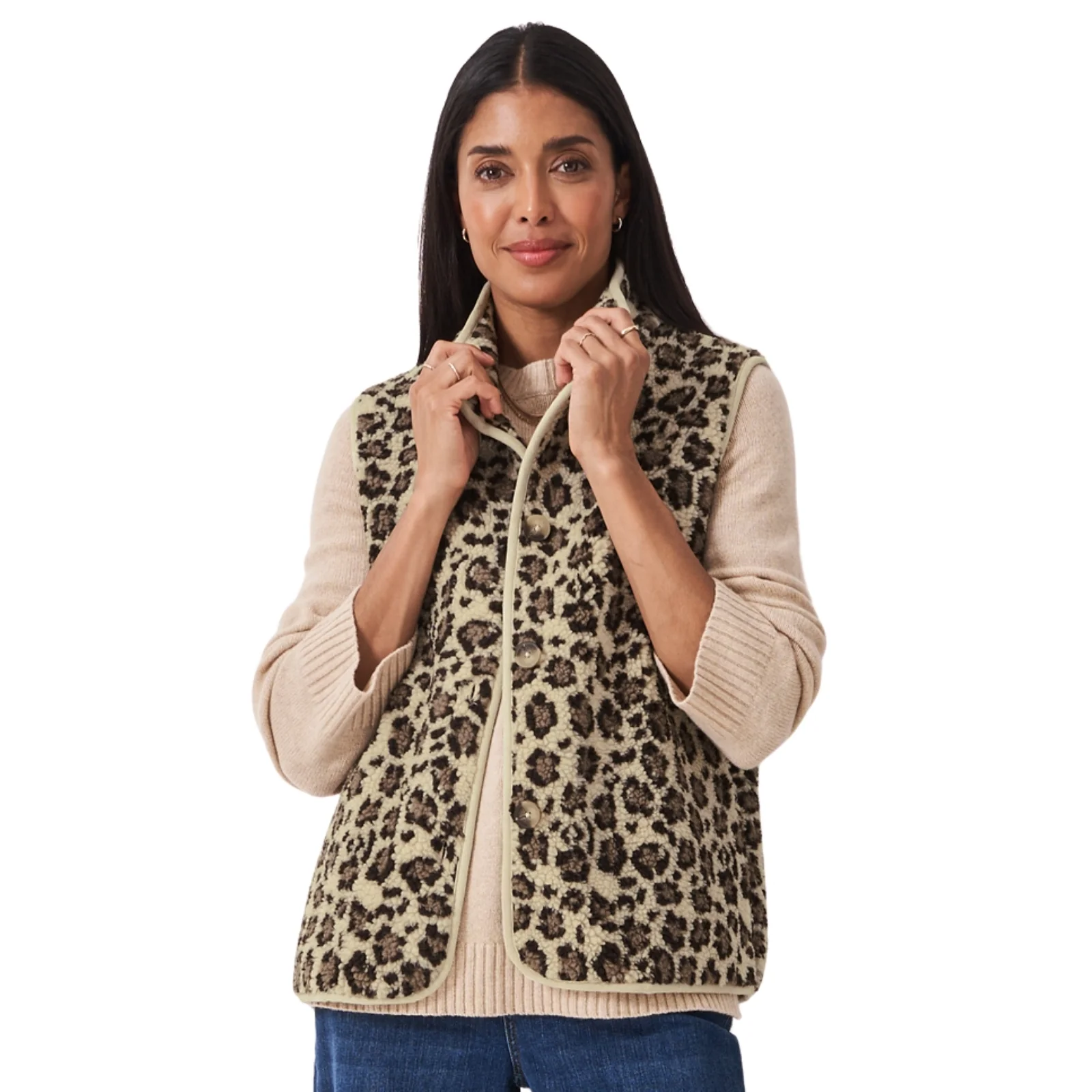 Crew Clothing Womens Printed Borg Gilet Gilet