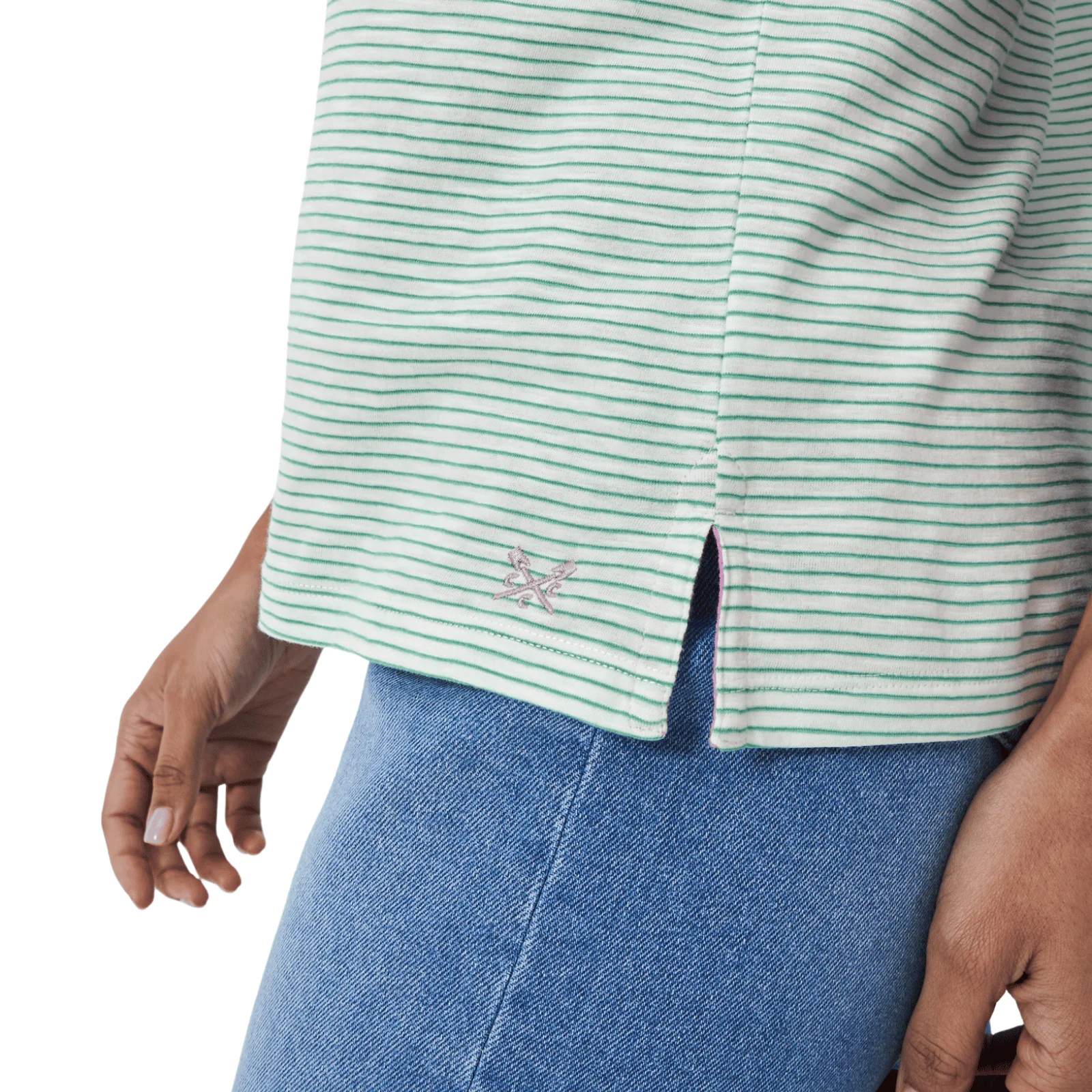 Crew Clothing Womens Stripe Crew Neck Slub T-Shirt - Image 7