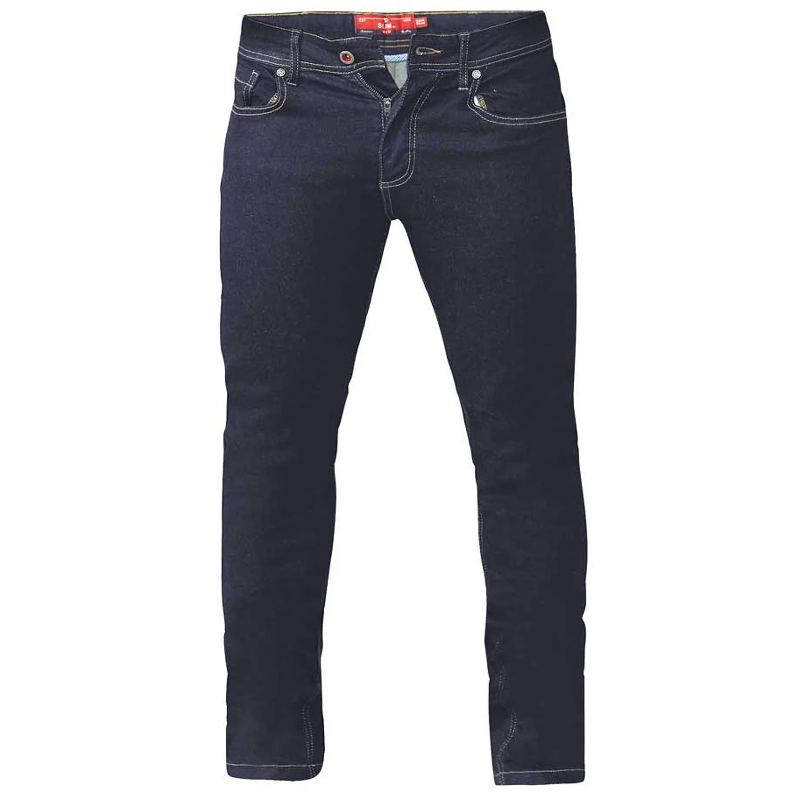 D555 Mens Cedric Big & Tall Kingsize Tapered Fit Stretch Jeans - Indigo - Image 5