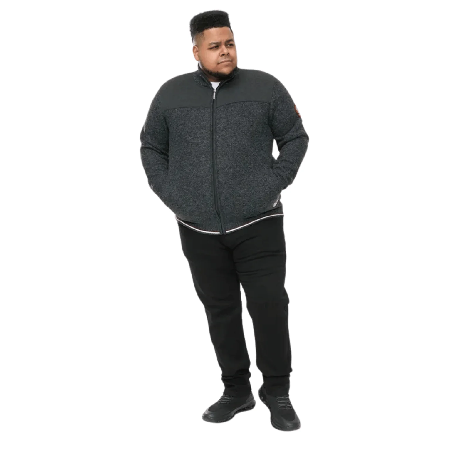 D555 Mens Aberdare Big & Tall Full Zip Knitted Jacket - Image 2