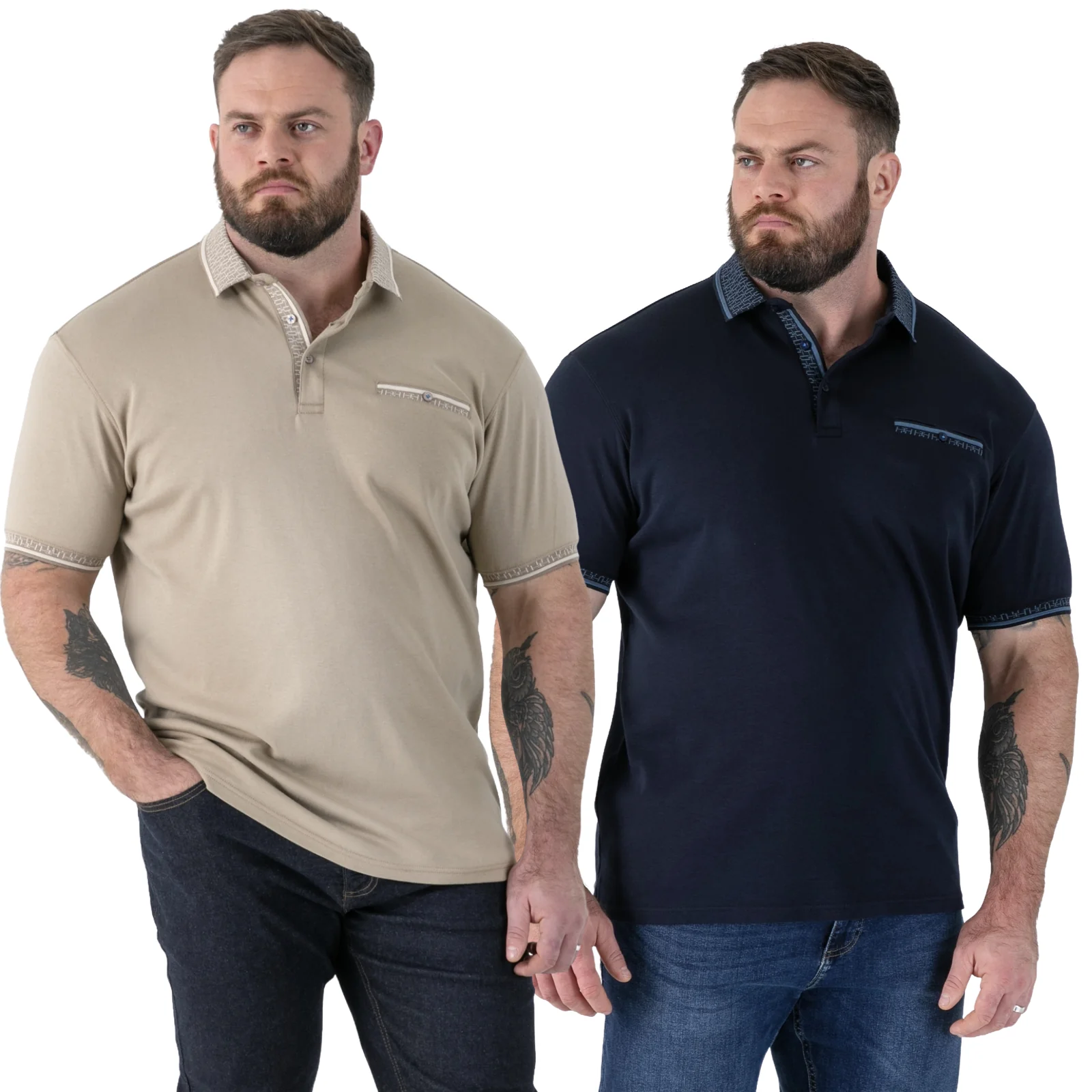 D555 Mens Barrett Big & Tall Interlock Short Sleeve Polo Shirt