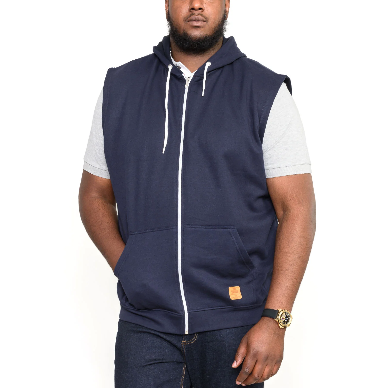 D555 Mens Blake Big & Tall Kingsize Sleeveless Hoodie - Image 5