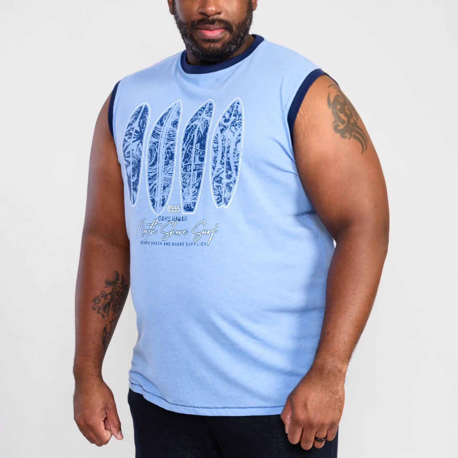D555 Mens Bretton Big & Tall Vest - Blue - Image 2