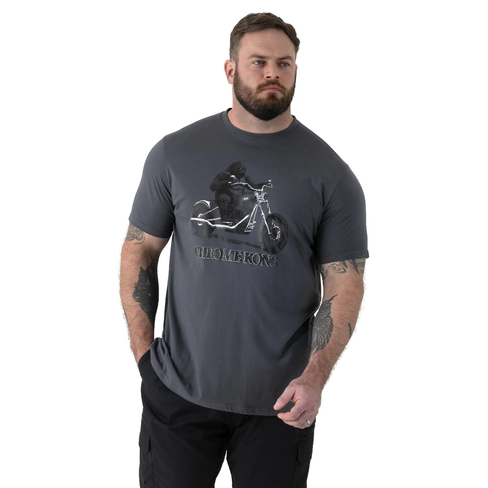 D555 Mens Craig Big & Tall Gorilla Biker Short Sleeve T-Shirt
