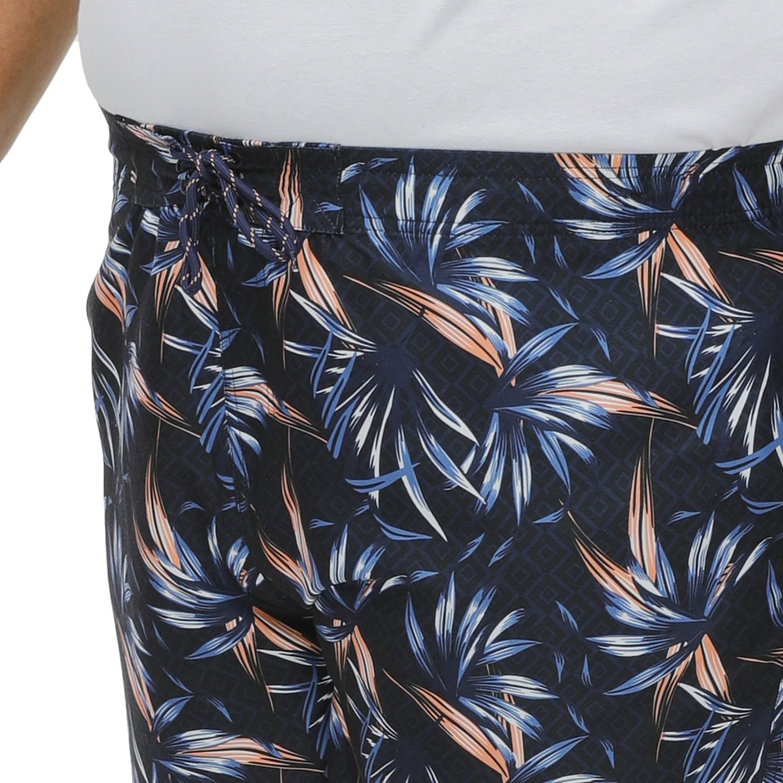 D555 Mens Darian Big & Tall All Over Hawaiian Print Swim Shorts - Navy - Image 4