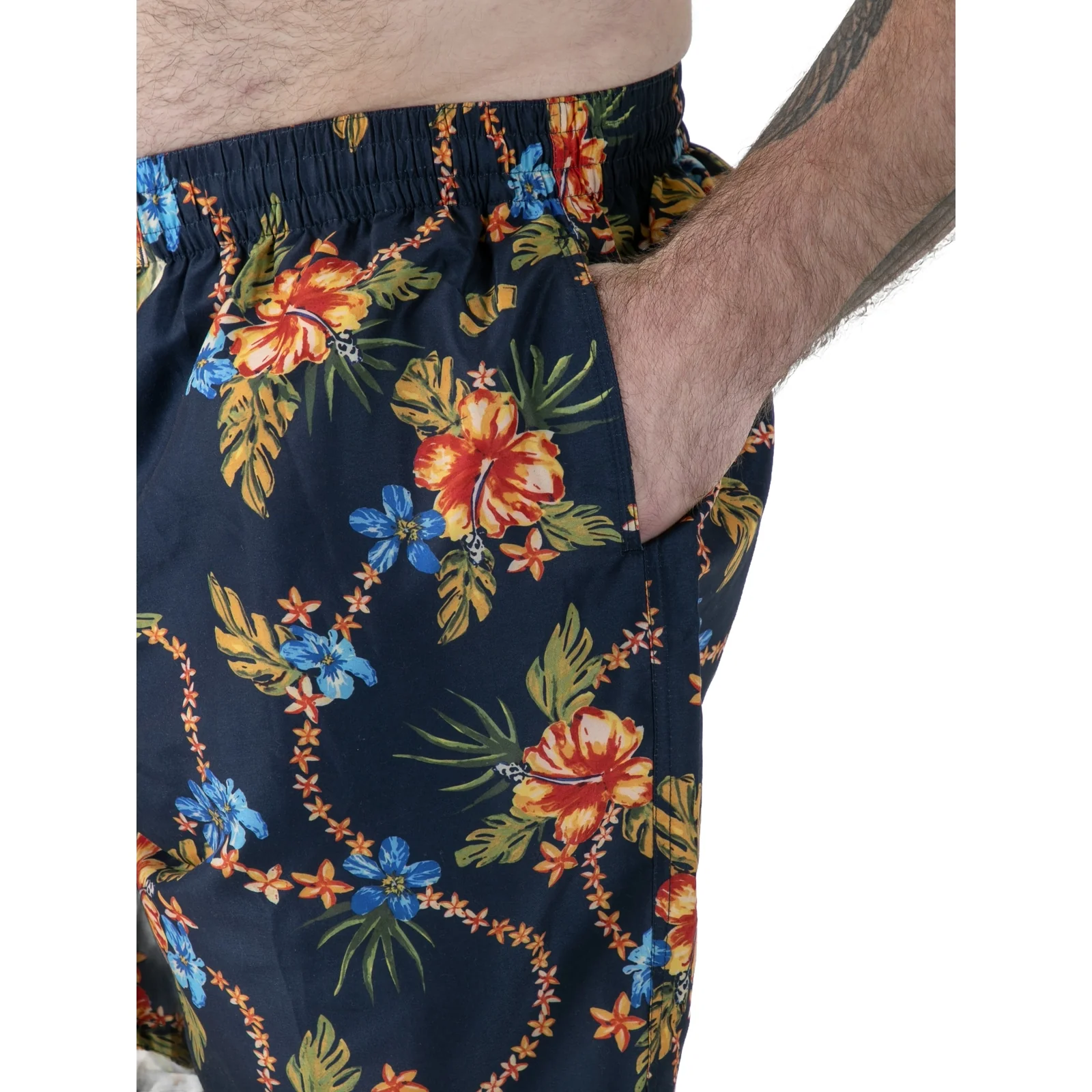 D555 Mens Dawson Big & Tall Hawaiian Print Swim Shorts - Image 4