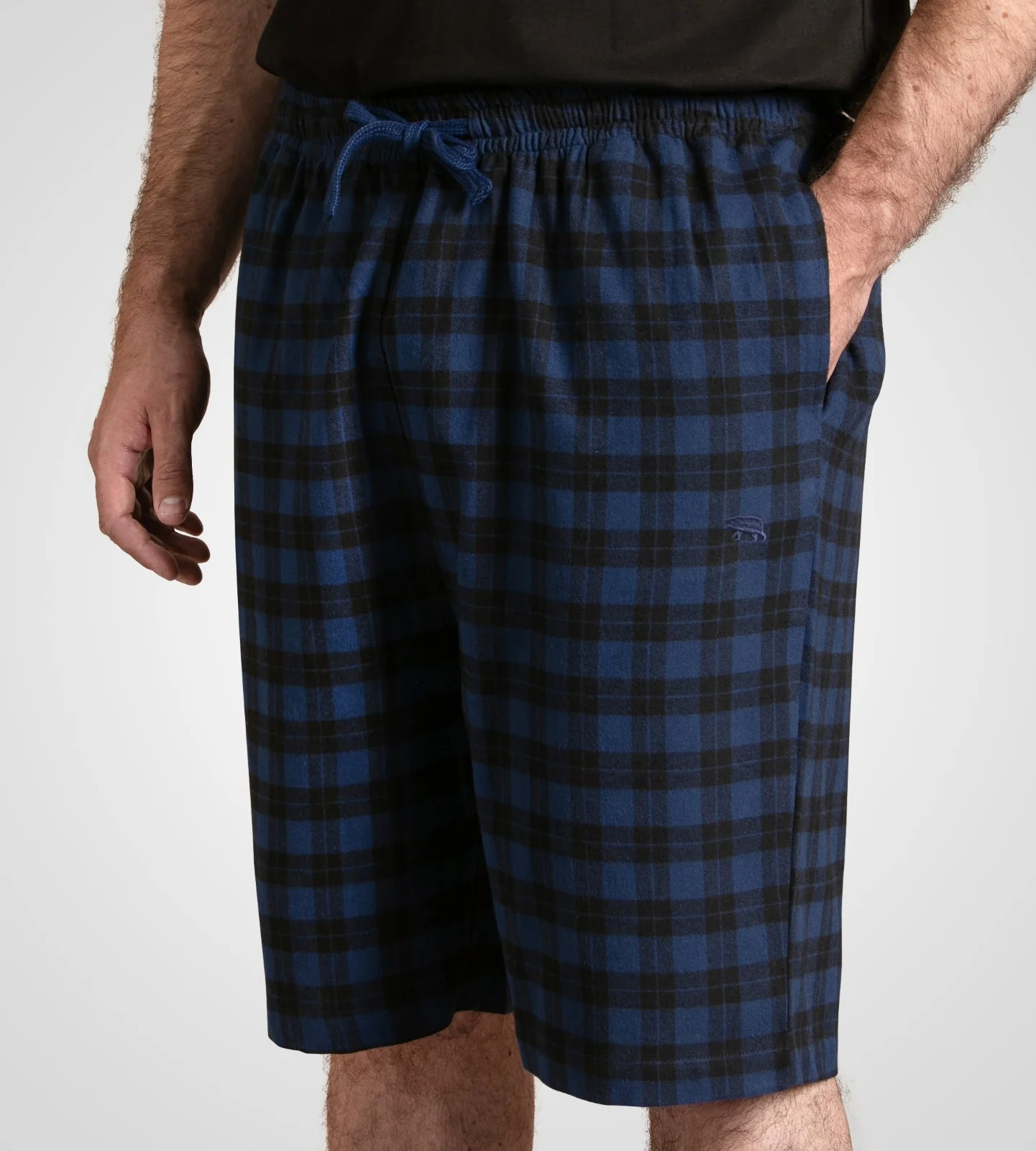 D555 Mens Eastbourne Big & Tall Checked Loungewear Shorts - Image 2