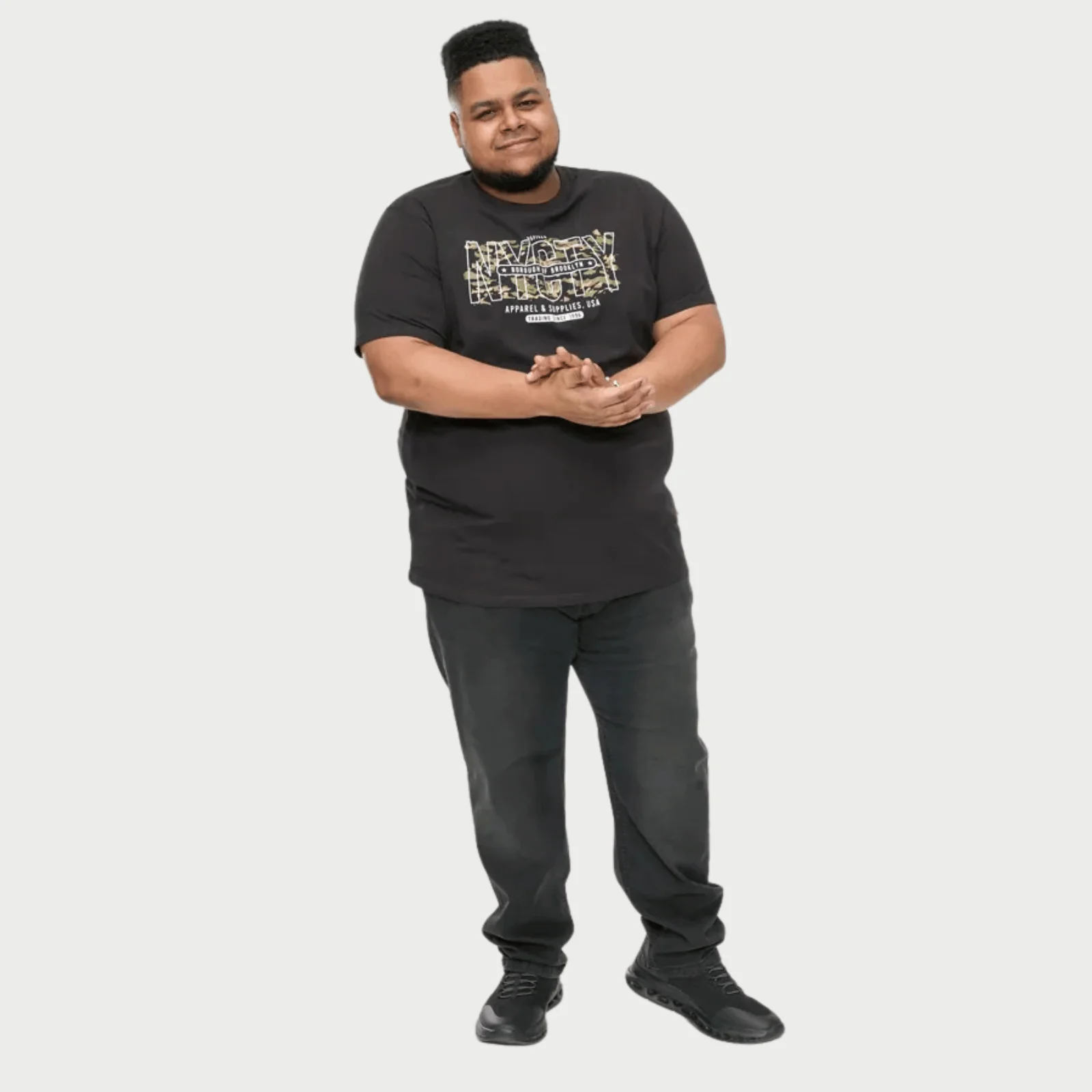 D555 Mens Edwalton Big & Tall Short Sleeve NYC Printed T-Shirt - Image 2