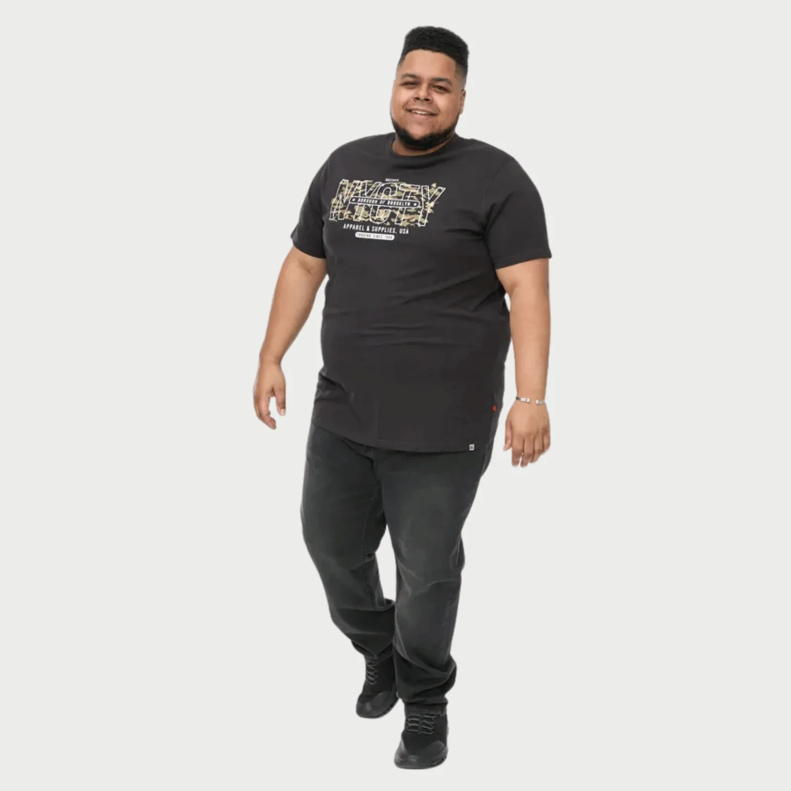 D555 Mens Edwalton Big & Tall Short Sleeve NYC Printed T-Shirt - Image 3