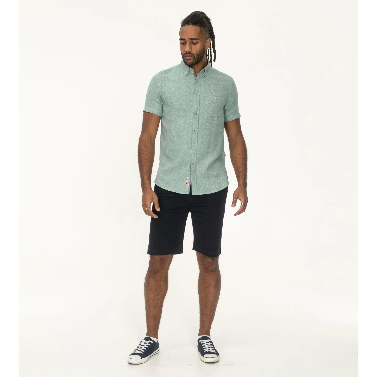 D555 Mens Falmouth Big & Tall Linen Short Sleeve Shirt - Image 7
