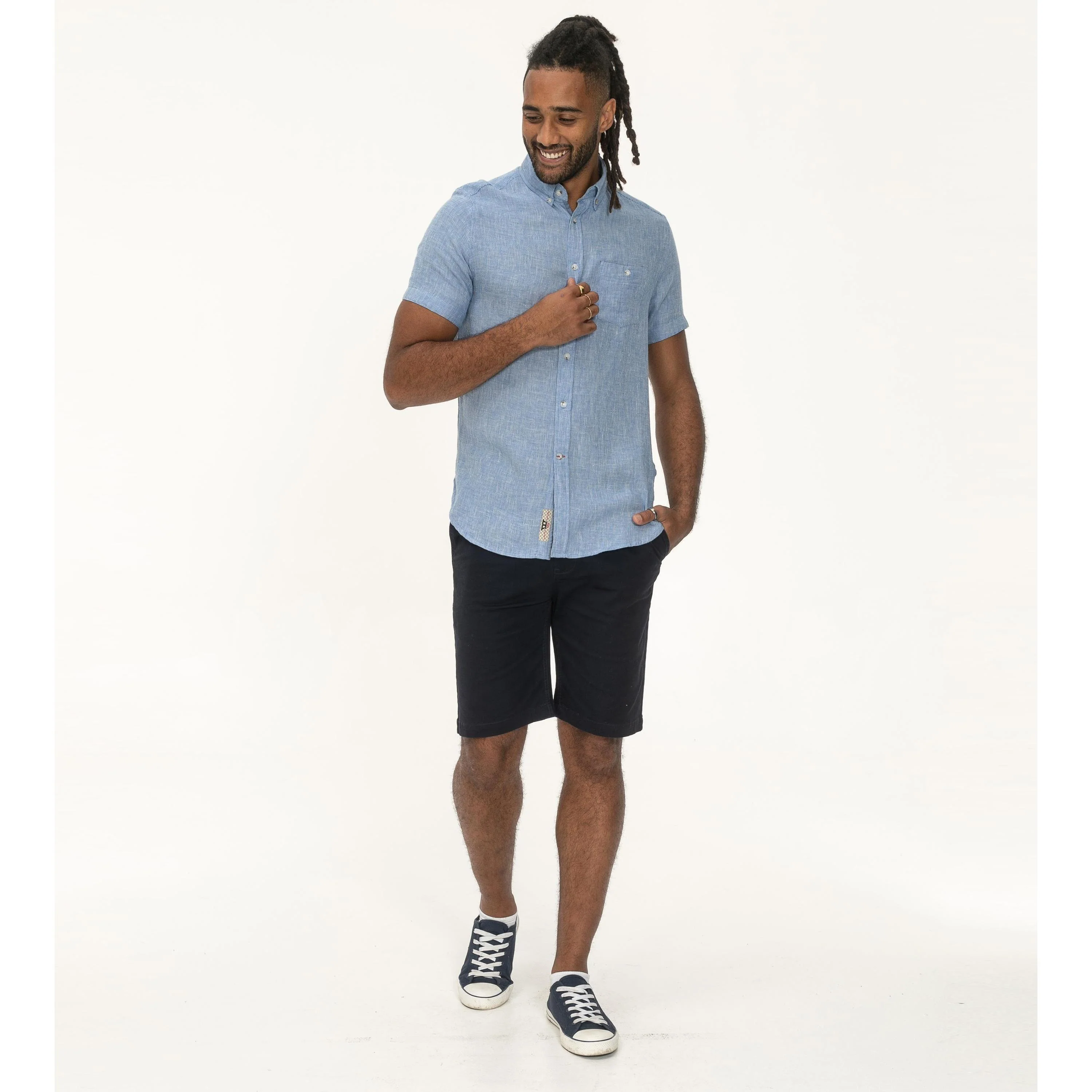 D555 Mens Falmouth Big & Tall Linen Short Sleeve Shirt - Image 8