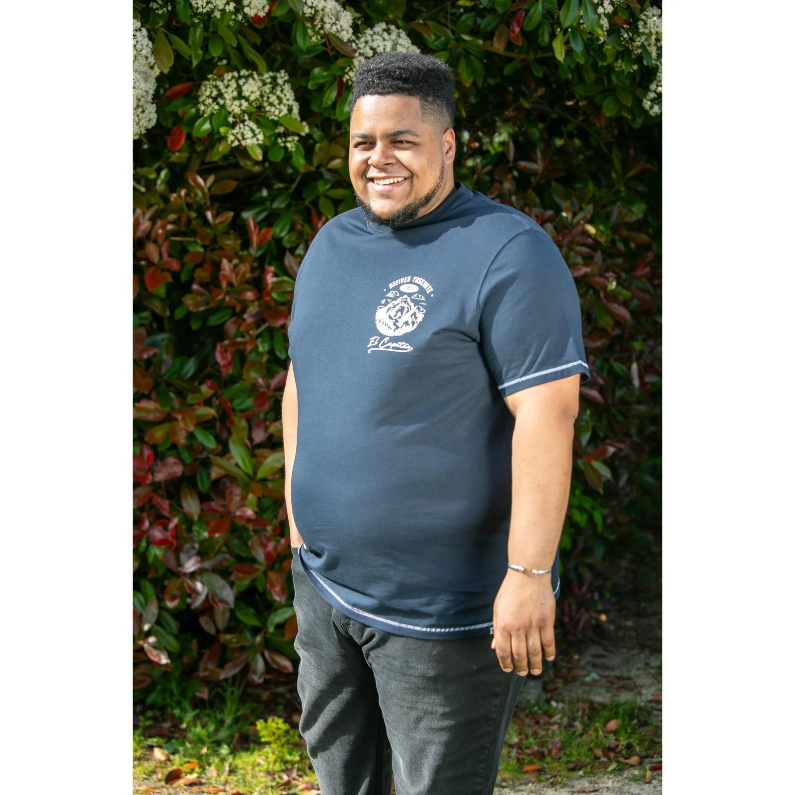 D555 Mens Graham Big & Tall Yosemite Chest Print Short Sleeve T-Shirt - Image 3