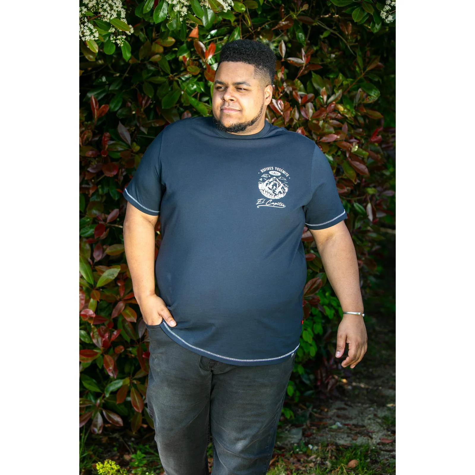 D555 Mens Graham Big & Tall Yosemite Chest Print Short Sleeve T-Shirt - Image 4