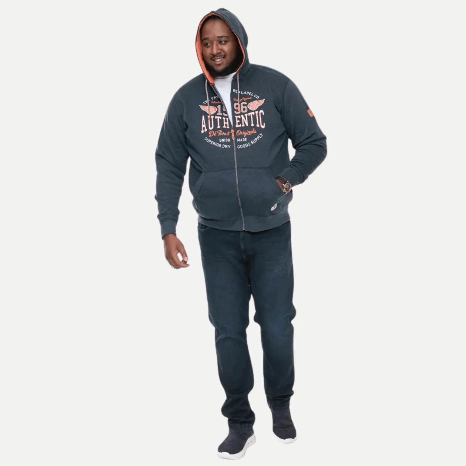 D555 Mens Hamilton Big & Tall Full Zip Hoodie Jacket - Image 3