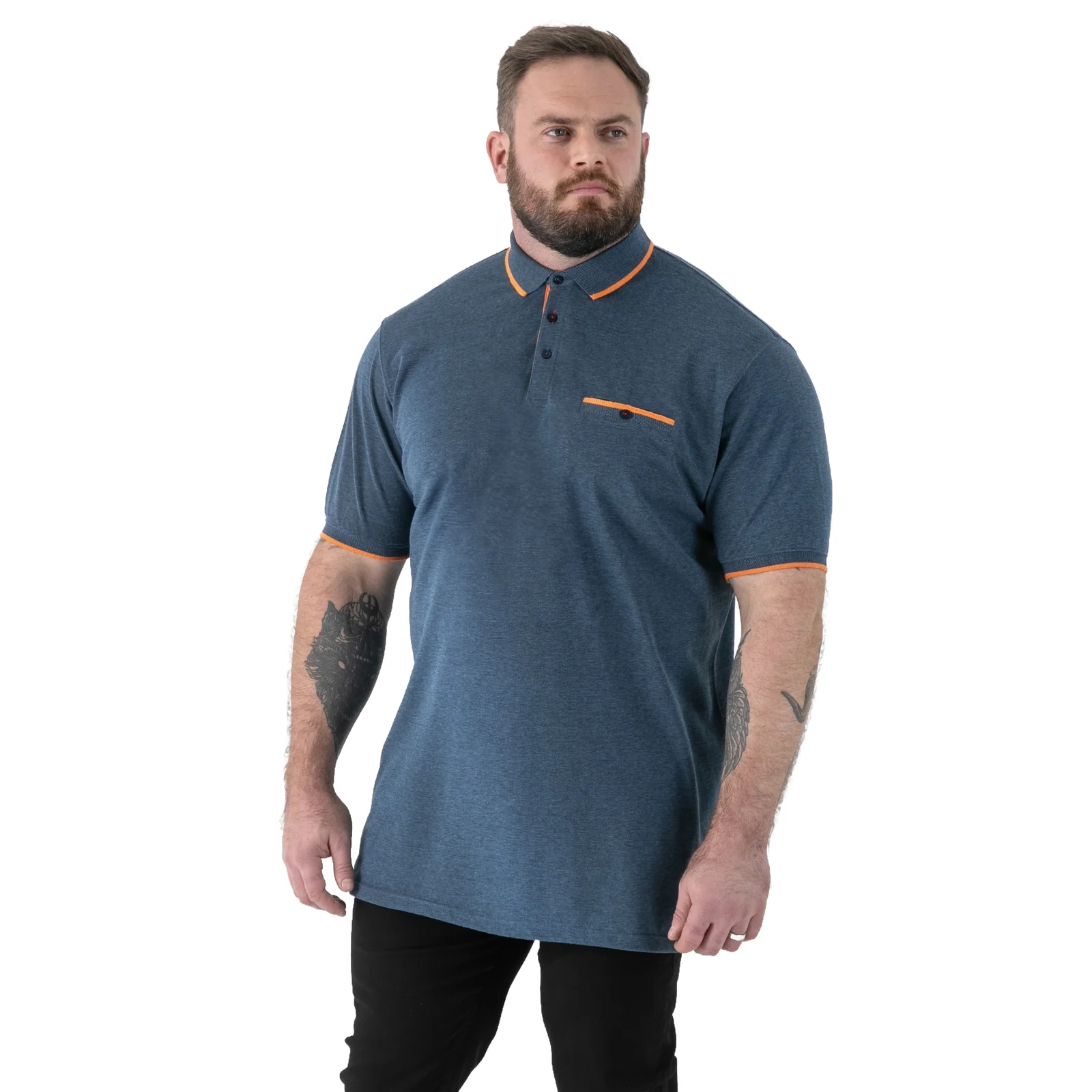 D555 Mens Harvey Big & Tall Pique Short Sleeve Polo Shirt - Image 3
